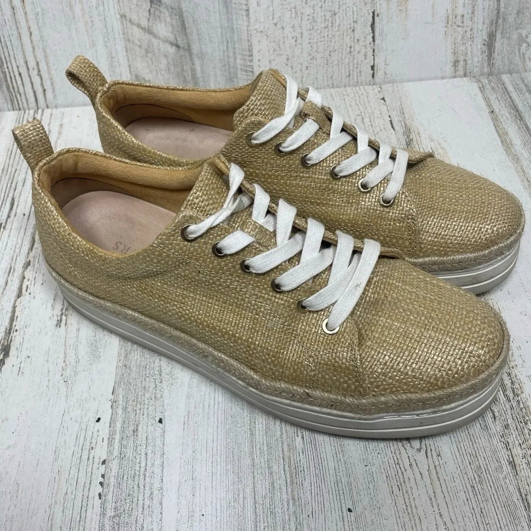 Jack Rogers Mia Rattan Platform Sneakers size 9 Natural Resortwear Preppy - Image 3