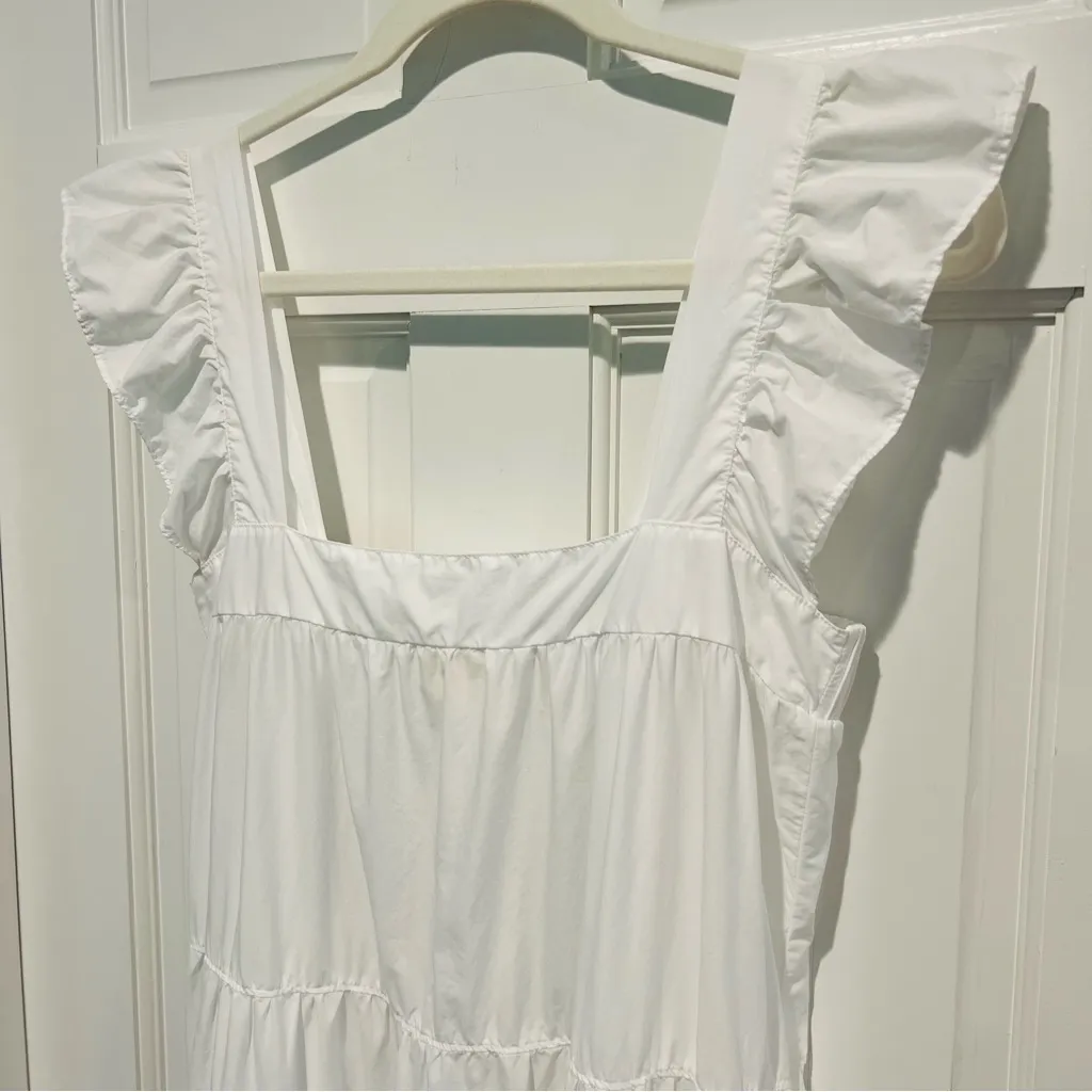 Nation LTD Camille Easy Sundress White Small Midi Tiered Ruffles - Image 4