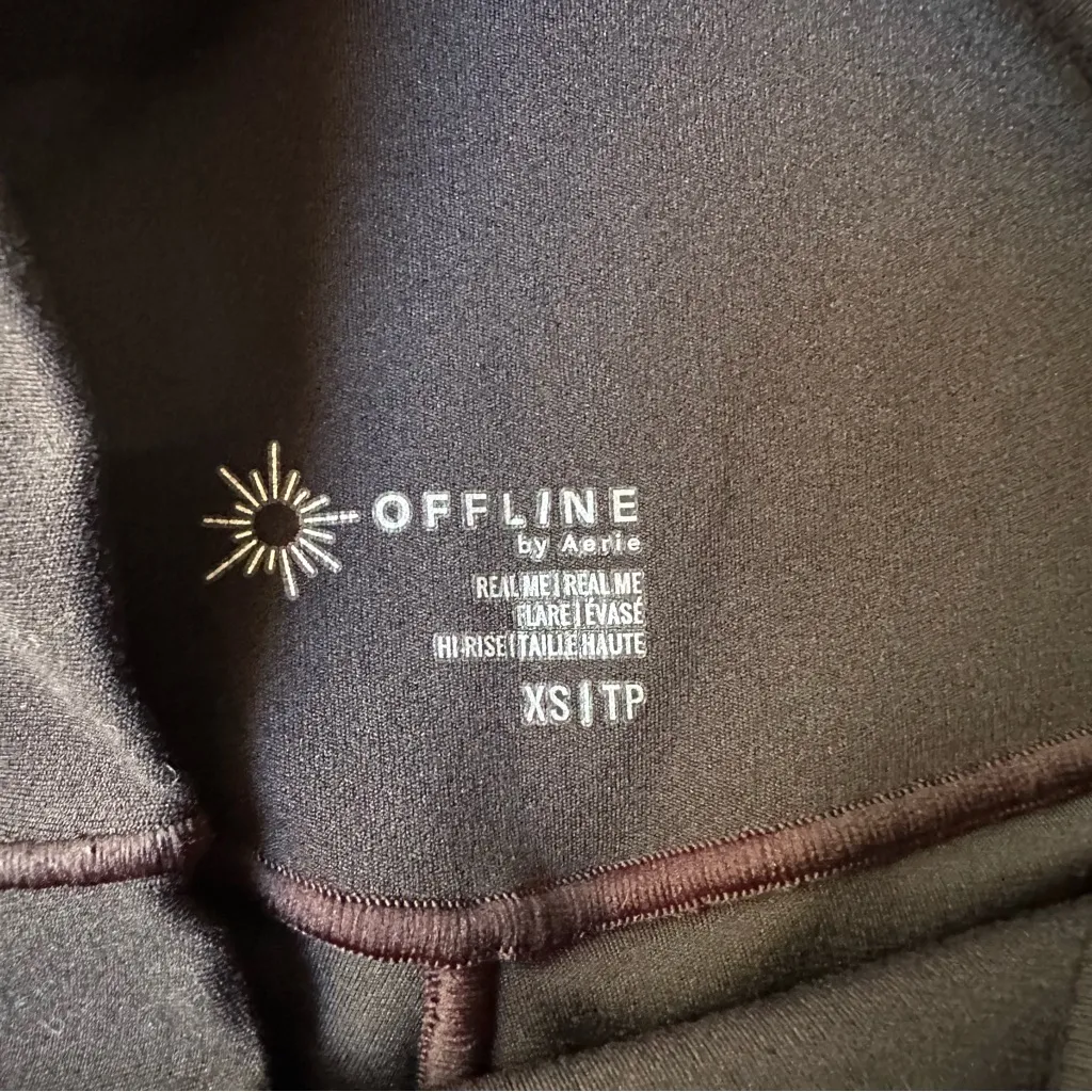 AERIE Offline Real Me High Waisted Ruched Flare Legging Size XS - Image 8