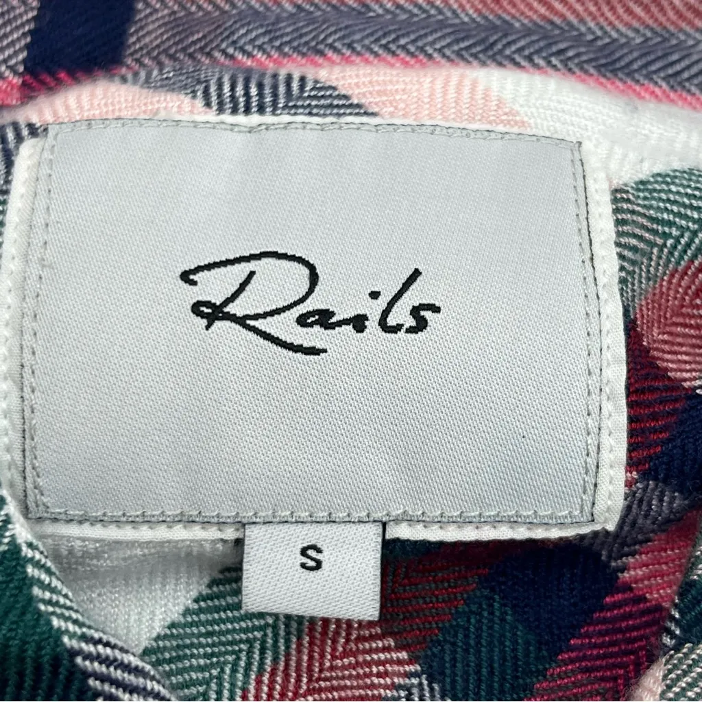 Rails Hunter Orchid Lake White Plaid Long Sleeve Shirt Button Front Size Small - Image 2