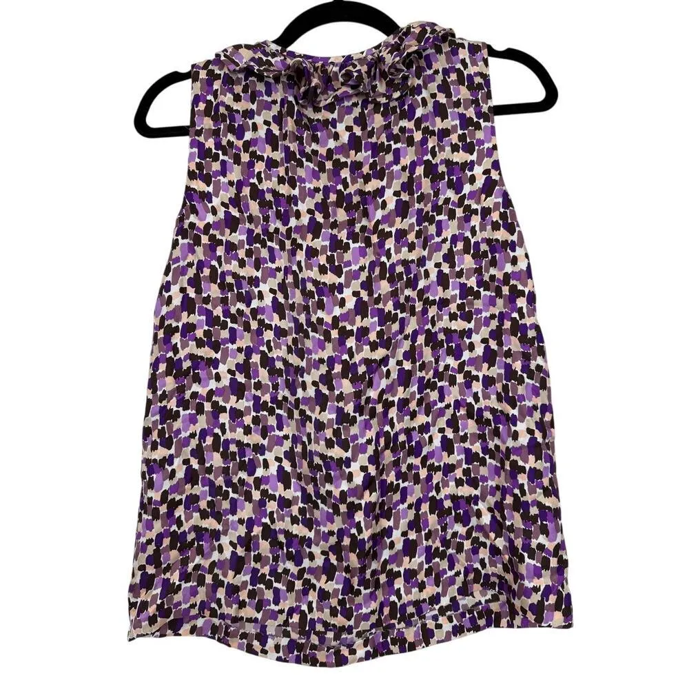 Kate Spade Purple Rock the Casbah 100% Silk Sleeveless Blouse - Image 2