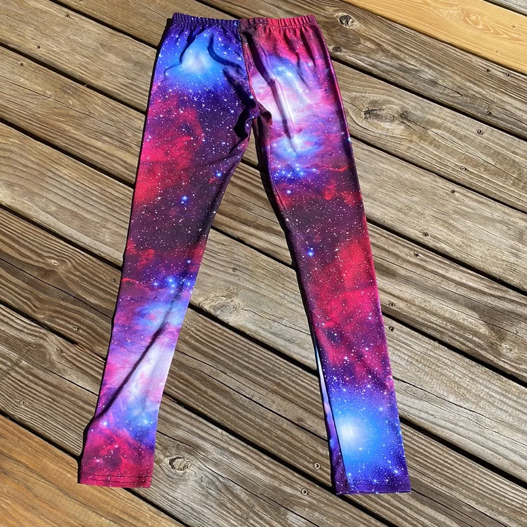 Galaxy Print Leggings Small - Image 3