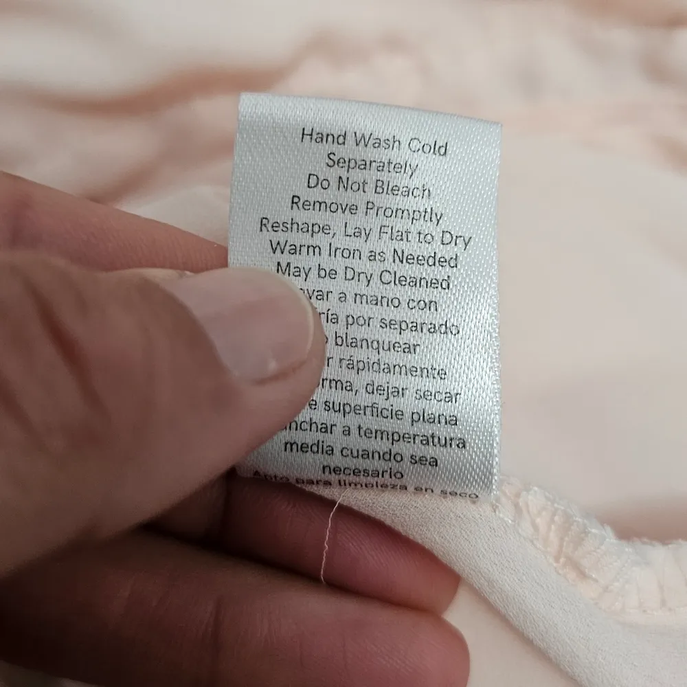 Venus Peach Vneck Ruffle Flounce Sleeve Blouse Size 2 - Image 10