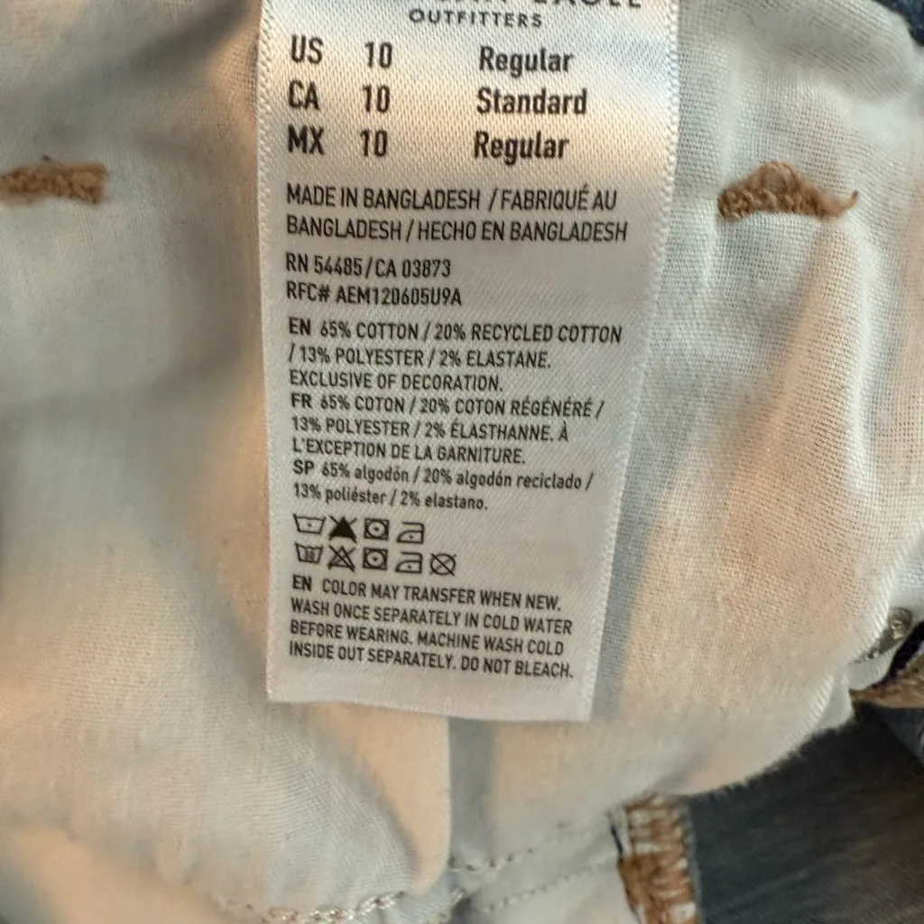 American Eagle Outfitters Blue Kick Boot Jeans Size 10 - Image 7