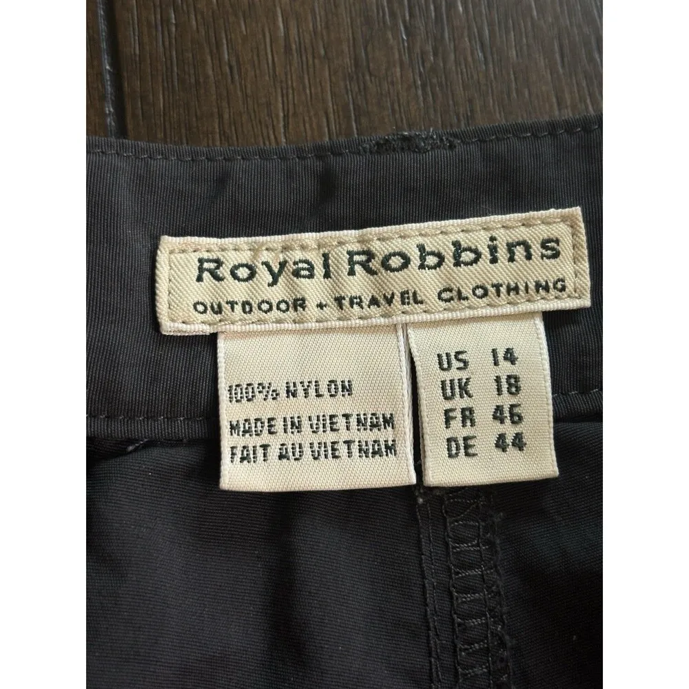Royal Robbins Hiking Pants Women's Size 14 Convertible Zip off Shorts Black - Image 5
