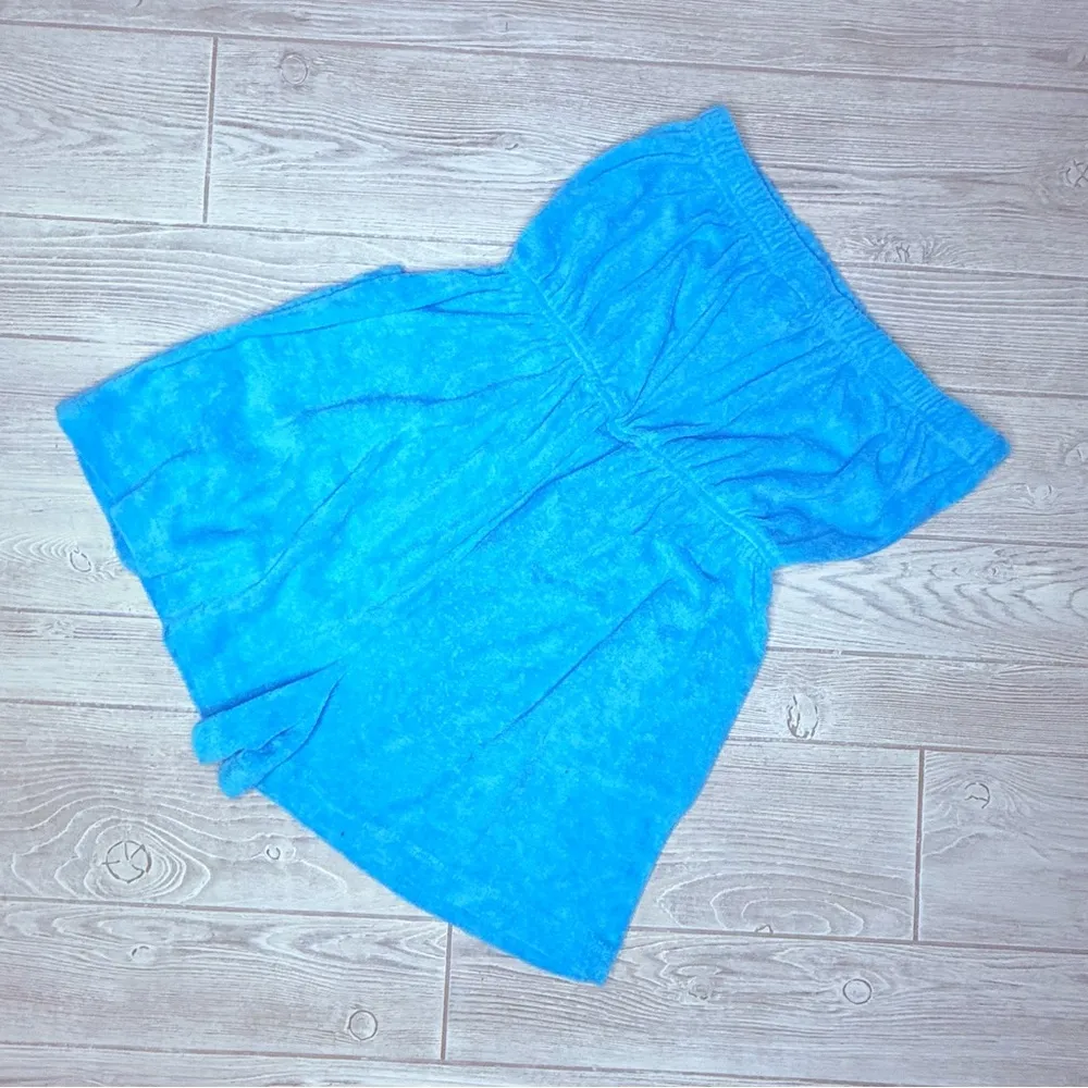 Vintage vanity fair Terry cloth one piece jumper romper tube top beach bath pool Blue Size 18 - Image 4