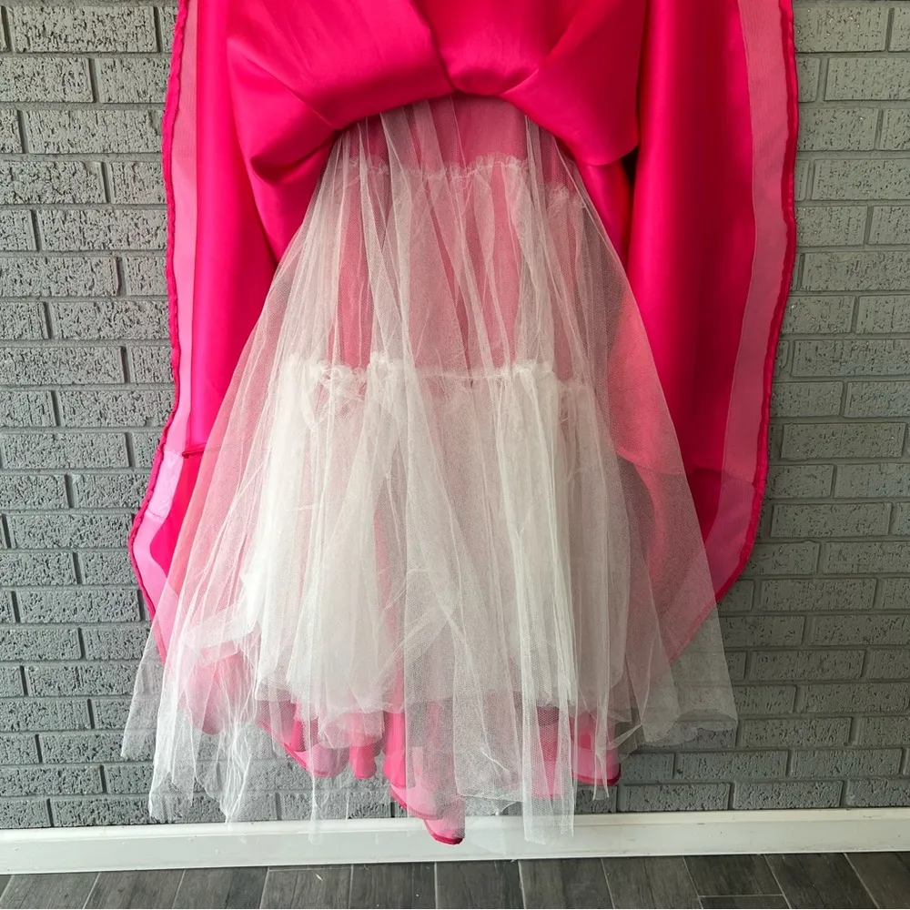 Mac Duggal Dress 65805H Color Block Open Back Ball Gown Black Pink Size 10 - Image 12