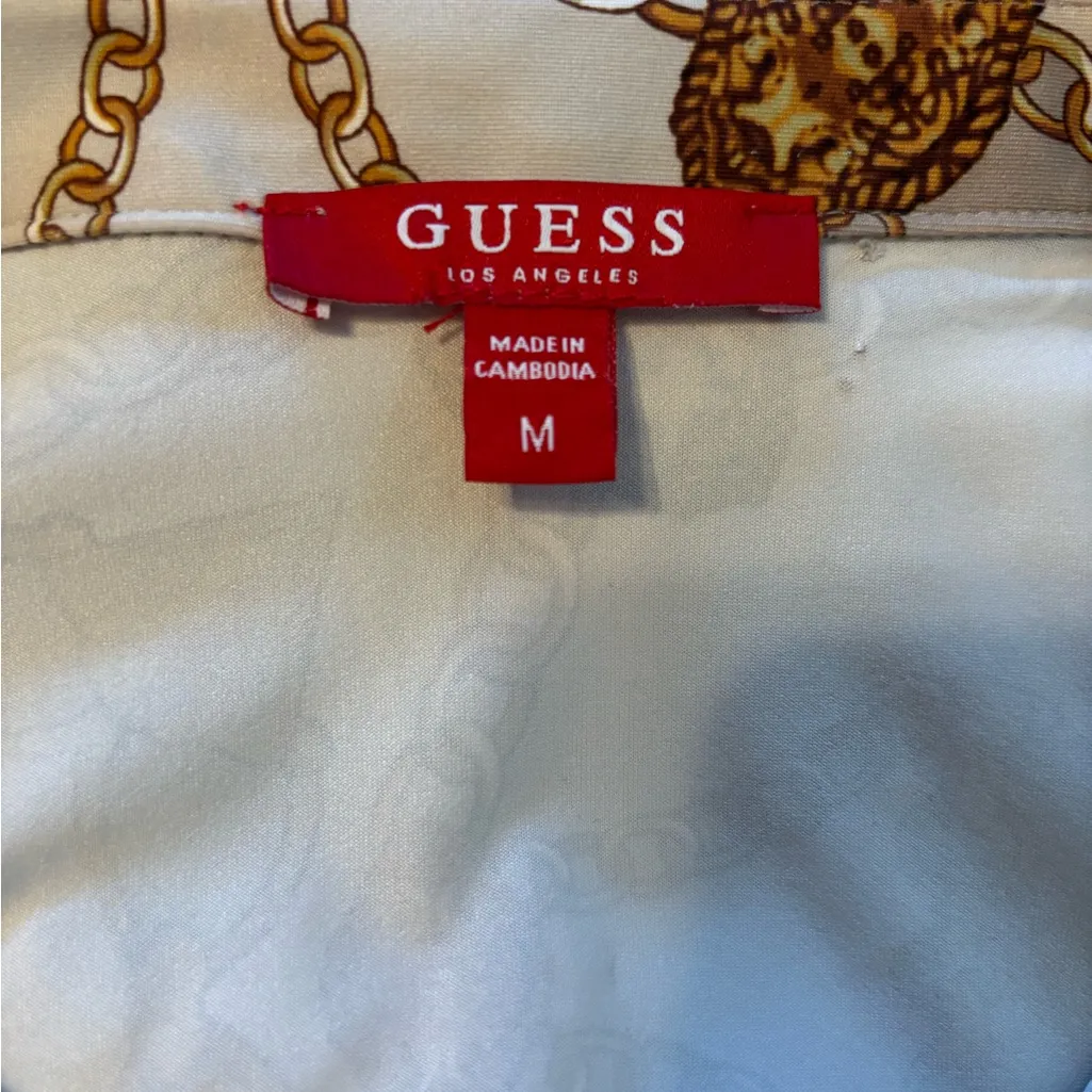 Guess Elegant Gold Tan Chain Link Print Women’s Dress NWT - Image 3