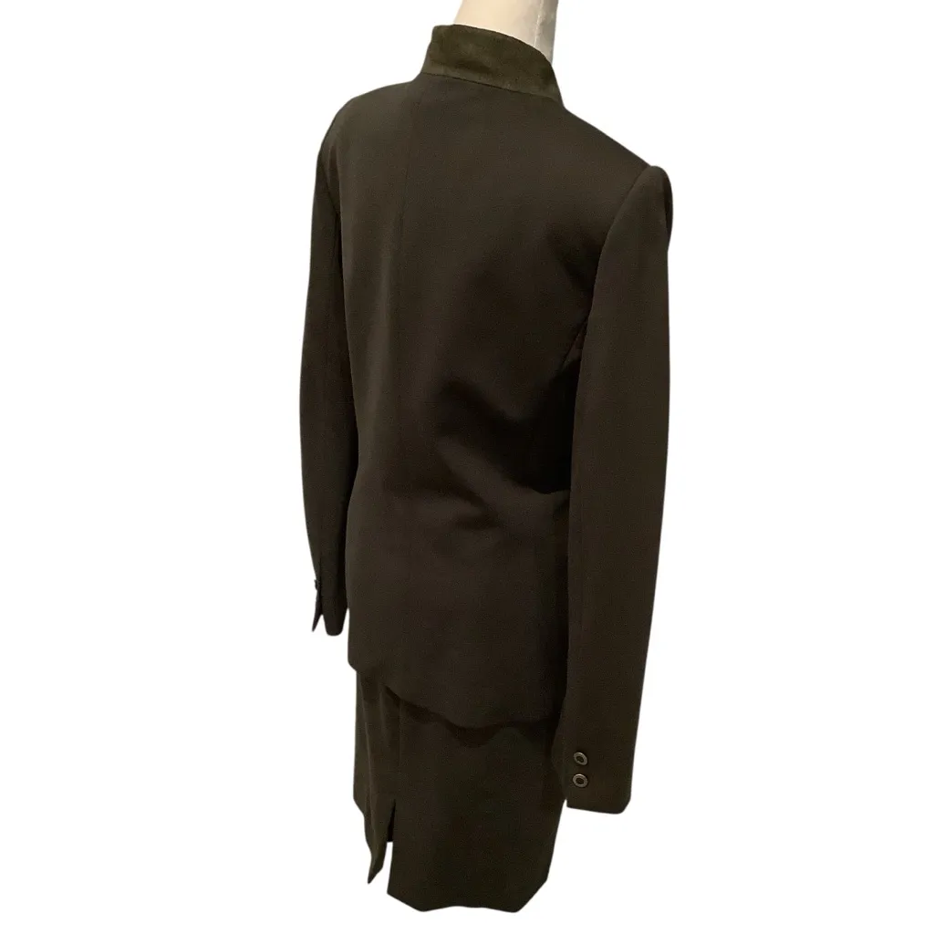 ANTONIO MELANI Olive Green Women’s Suit 2 Piece Size 8 WORN ONCE - Image 5