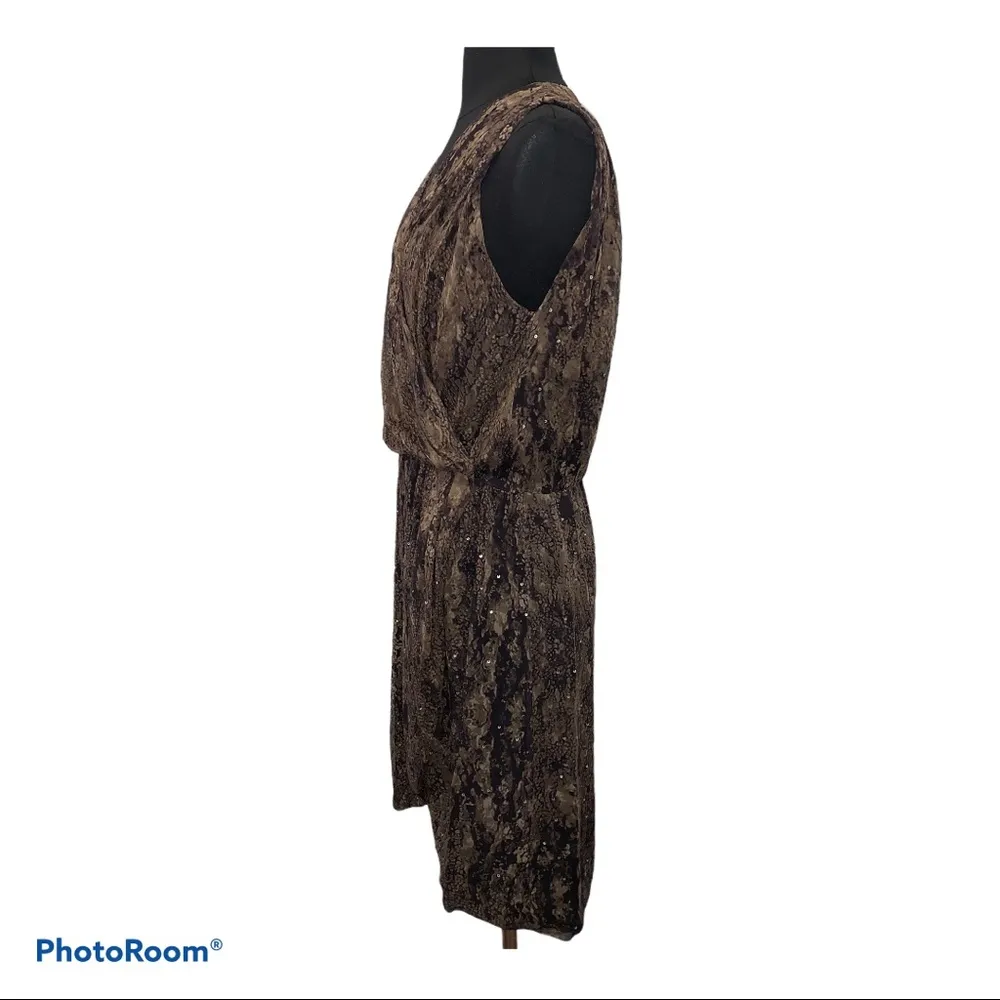 Haute Hippie Sequin Embellished Silk Wrap Dress L - Image 5