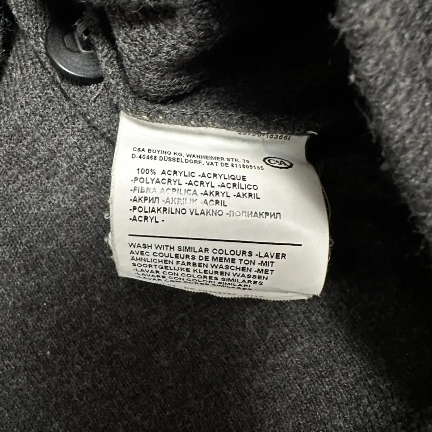 Canda Womens Small Cardigan Sweater Knit Gray Long Sleeve Button Up Pockets - Image 4