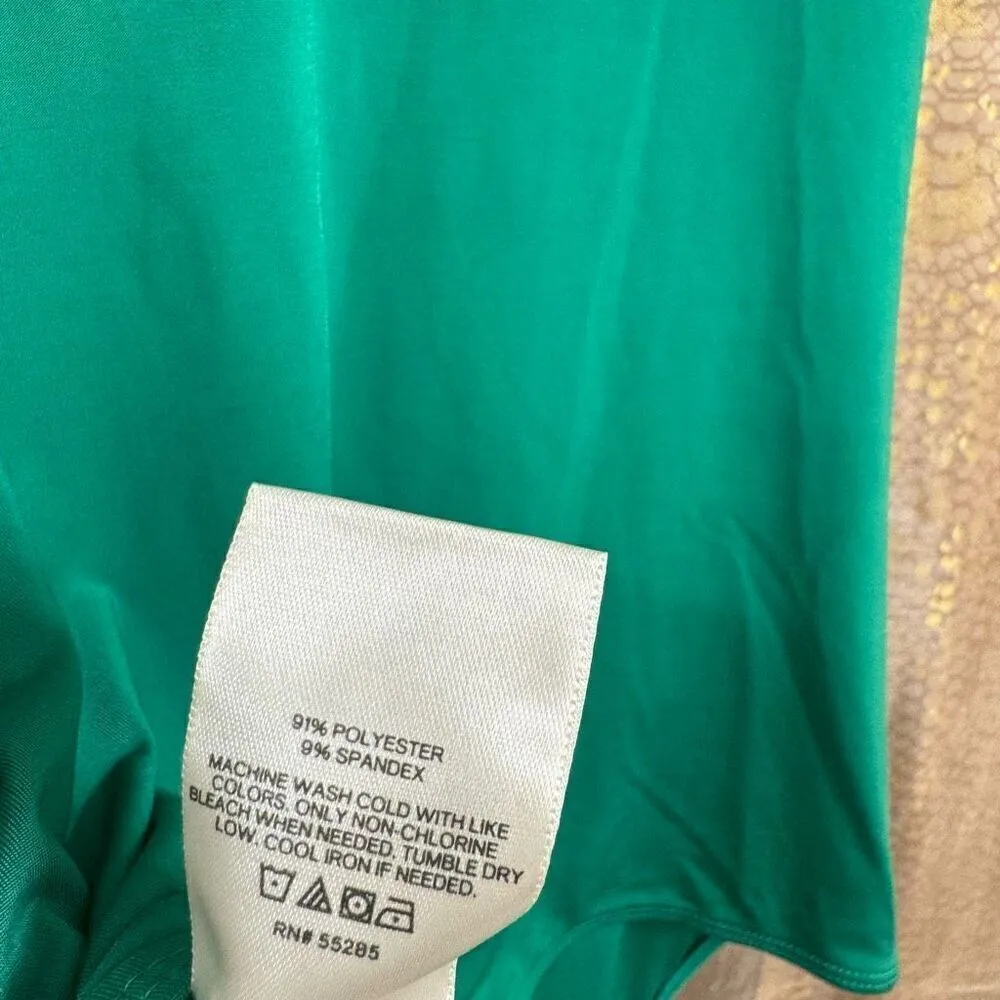 Express Green Cutout Body Contour High Neck Bodysuit Medium - Image 6