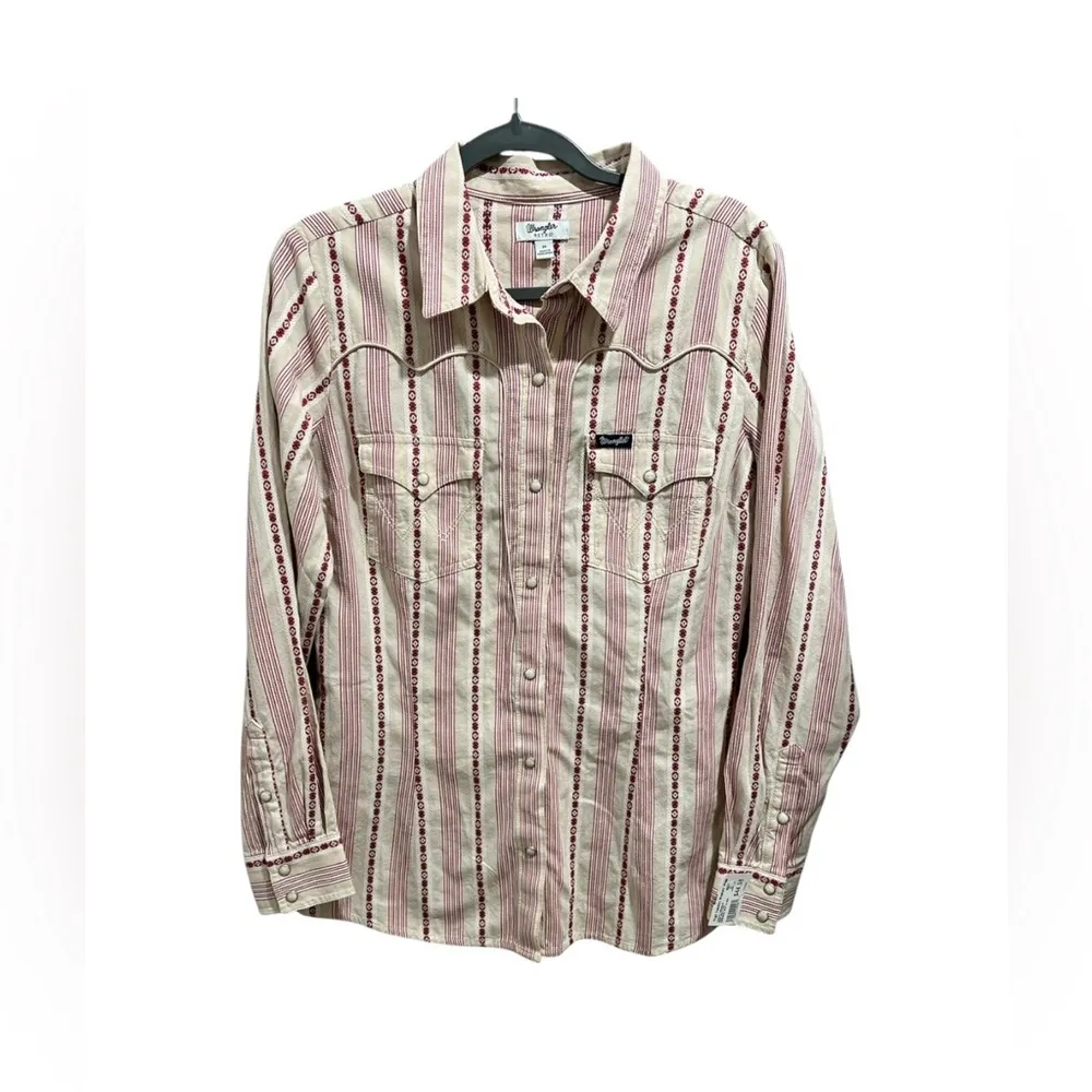 NEW Wrangler Cream and Red Western Shirt - Image 3