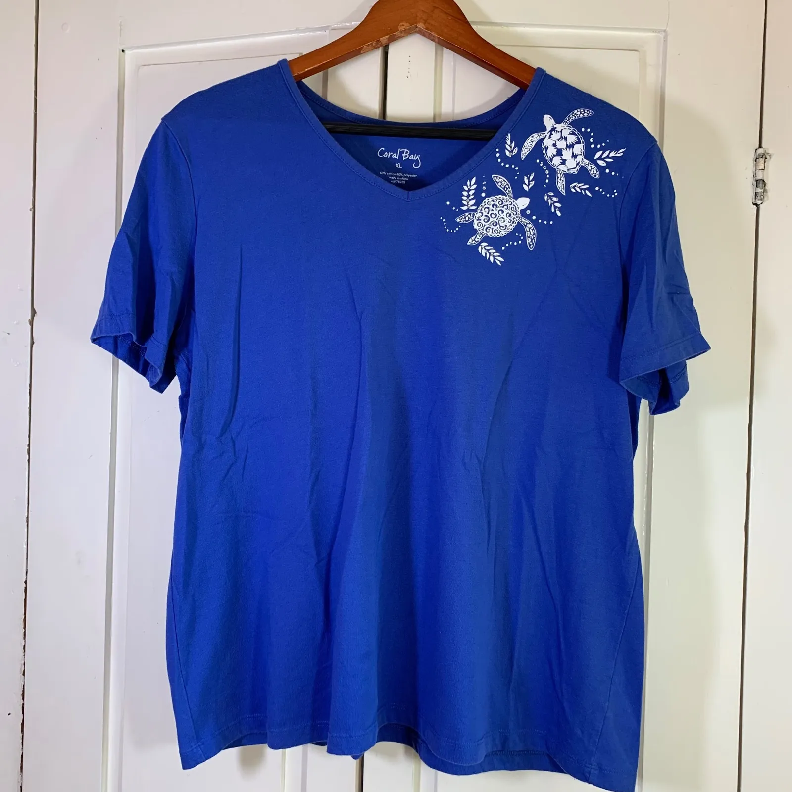 Coral Bay T Shirts Bundle Turtle Print Square Neck Short Sleeve XL Basic Comfort - Image 2