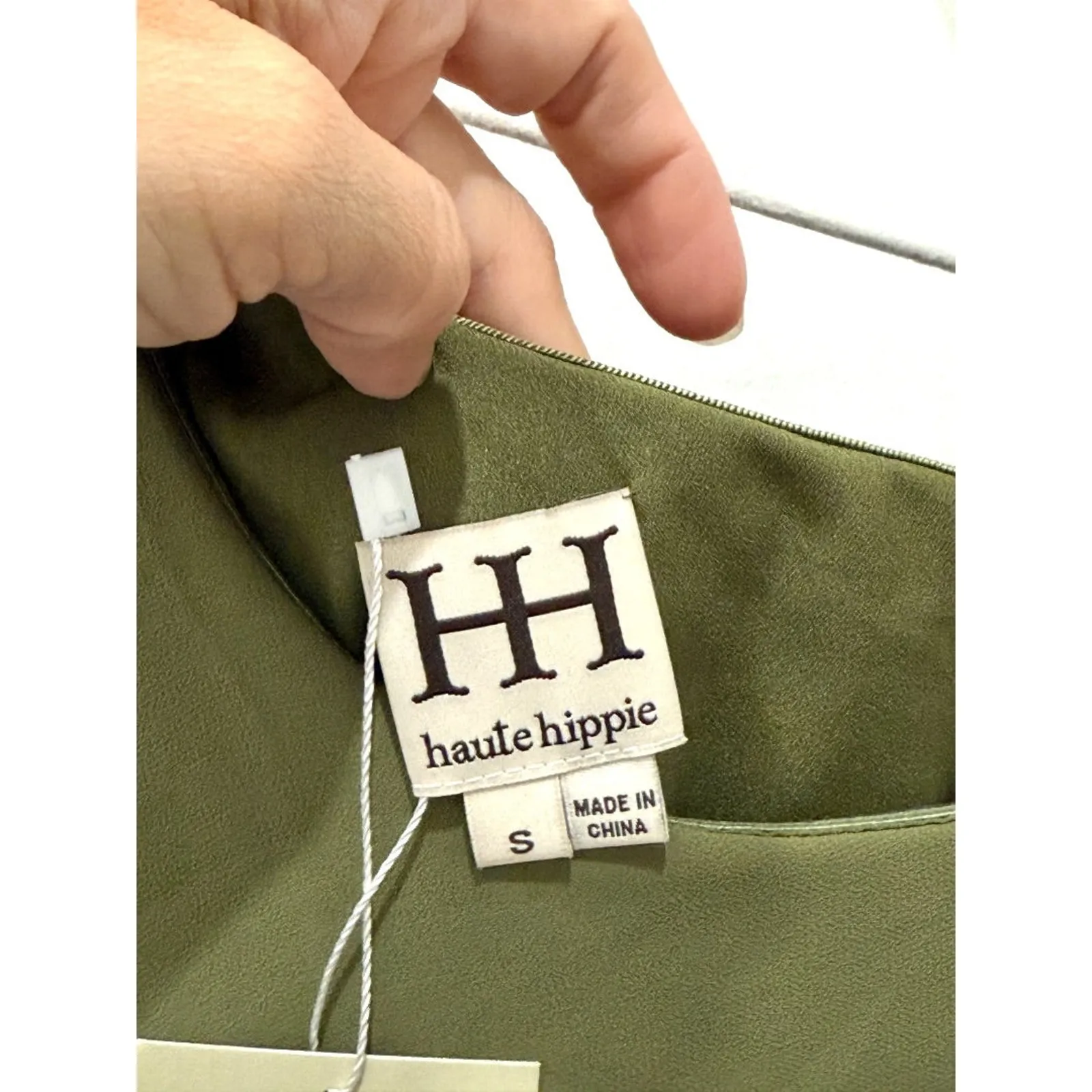 Haute Hippie Asymmetric Ruffle One-Shoulder Mini Dress Green Women's Size Small - Image 5