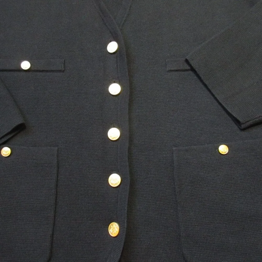 NWT J.Crew Long V-neck Sweater Blazer in Black Cotton Knit Cardigan XL - Image 3