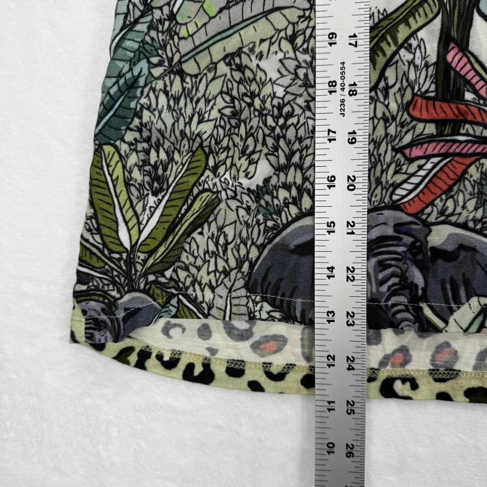 Blank London Animal Print‎ Blouse Elephant Safari Balloon Sleeve Top Large Tan - Image 3