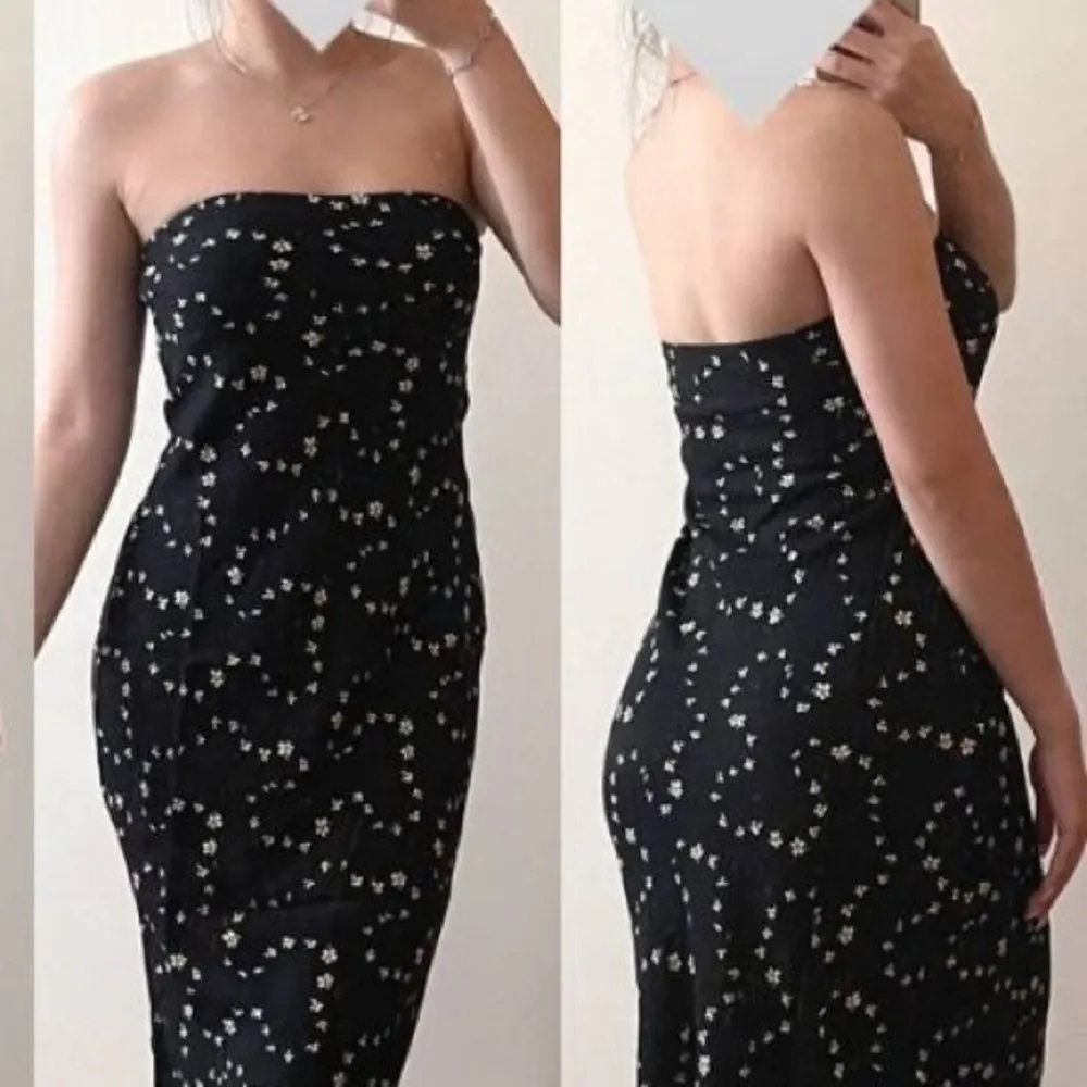 NWT Reformation Joana Dress strapless midi color Breezy black white size Large L - Image 7