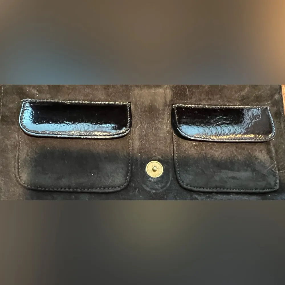 VINTAGE: Block | women’s classic suede handbag Gold - Image 8