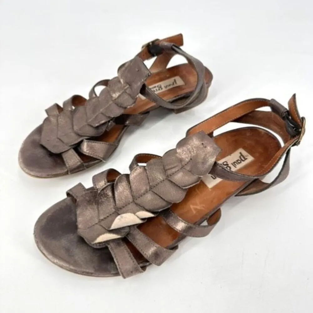 Paul Green Women’s Size 6 Metallic Strappy‎ Gladiator Style Leather Sandals - Image 2