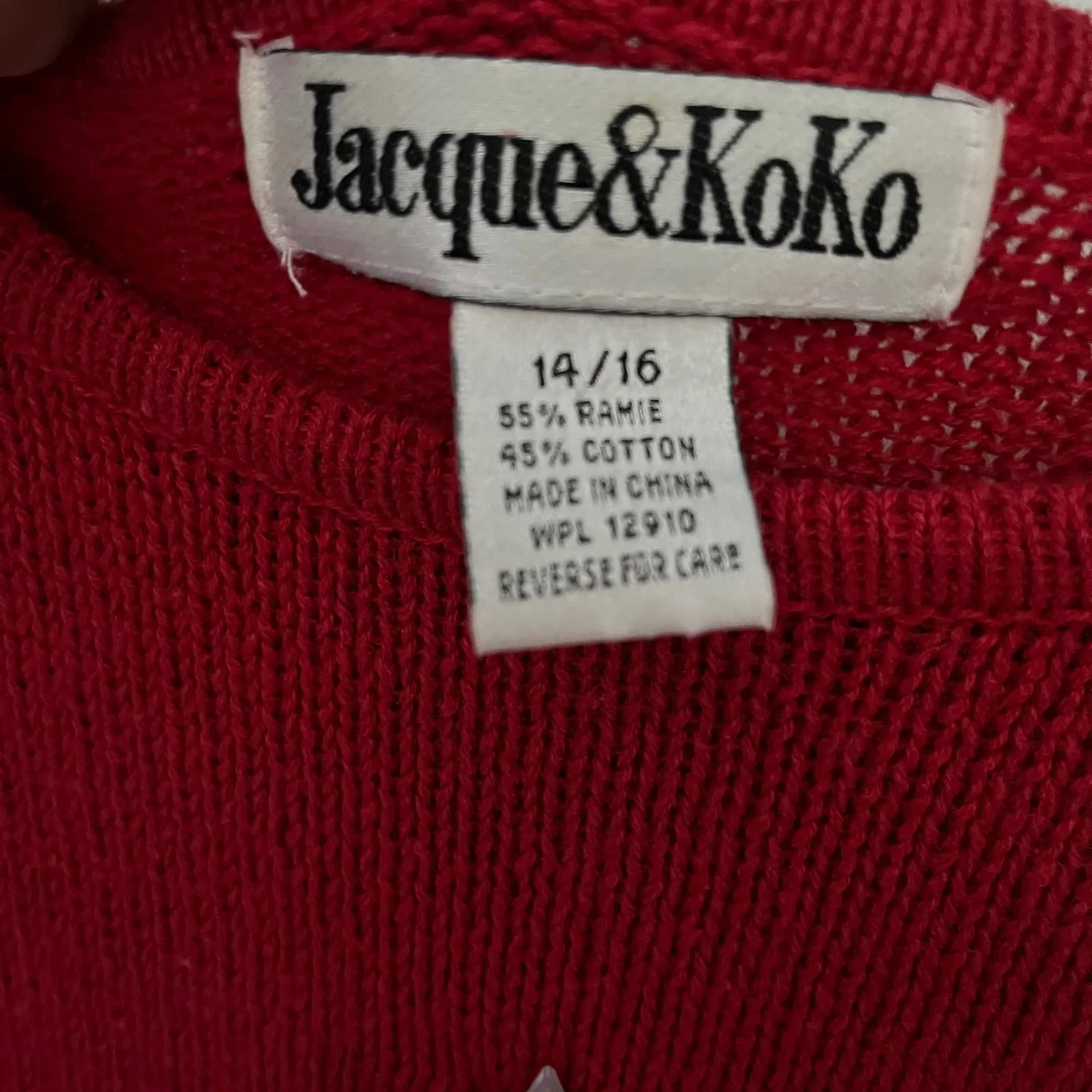 Ugly Christmas Sweater Sz 14/16 Jacque Koko Y2K 12 Days Tree Beading Embroidery Red - Image 7