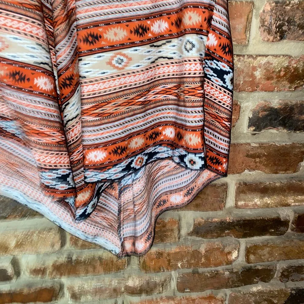 Zoe & Rose Band of Gypsies Aztec Faux Suede Lace-Up Tank Top Women's Size Small - Image 3