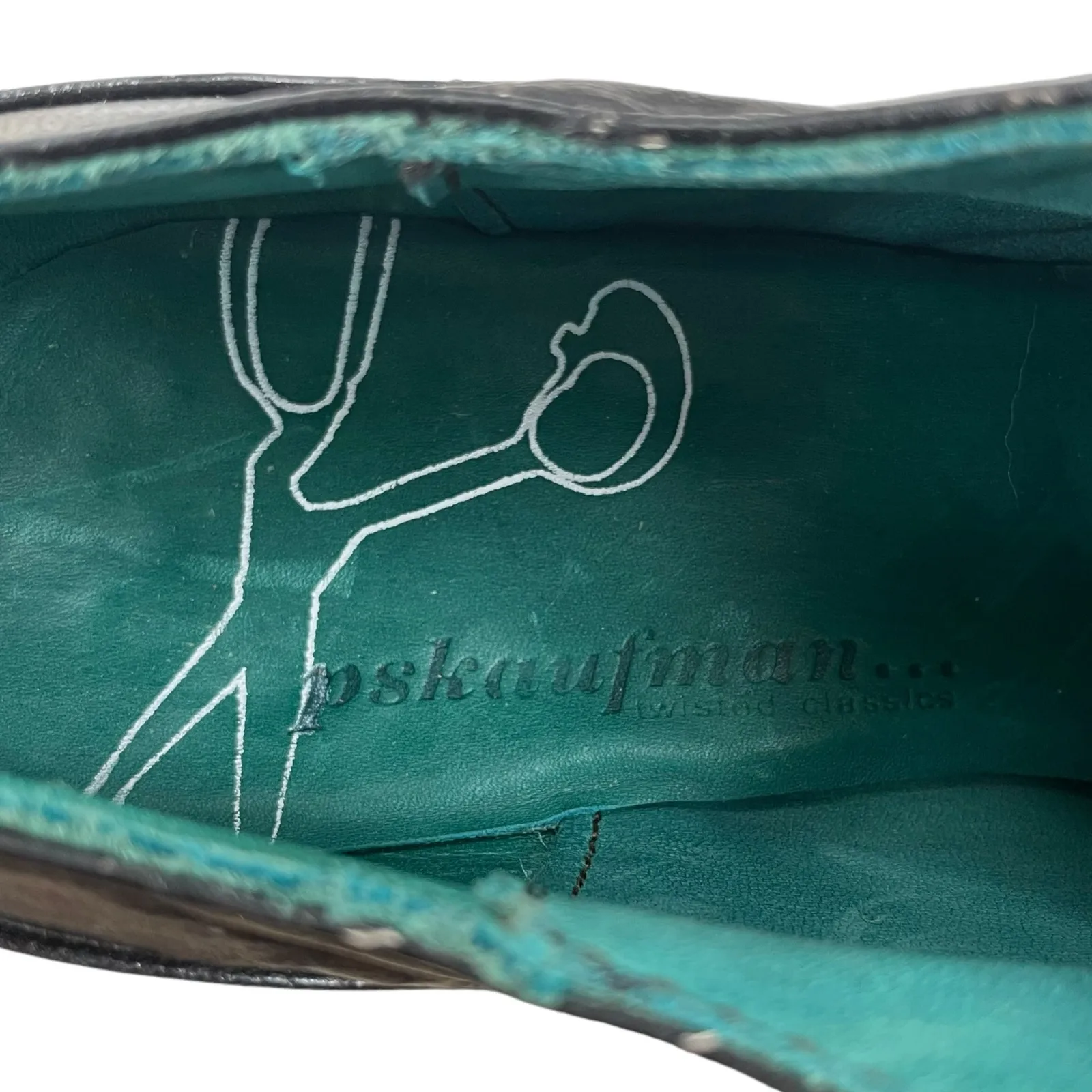 Pskaufman Crosswalk Oxford Ankle Boots Hand Paint Metallic Cap Toe Size 7 Black - Image 9