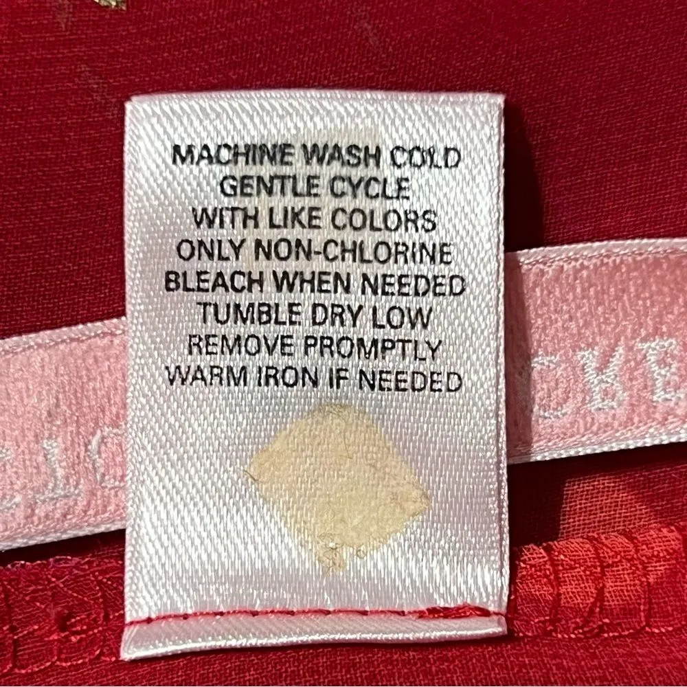 Victoria’s Secret Very Sexy Kimono Robe OS Red Floral Sheer Chiffon Lounge - Image 7