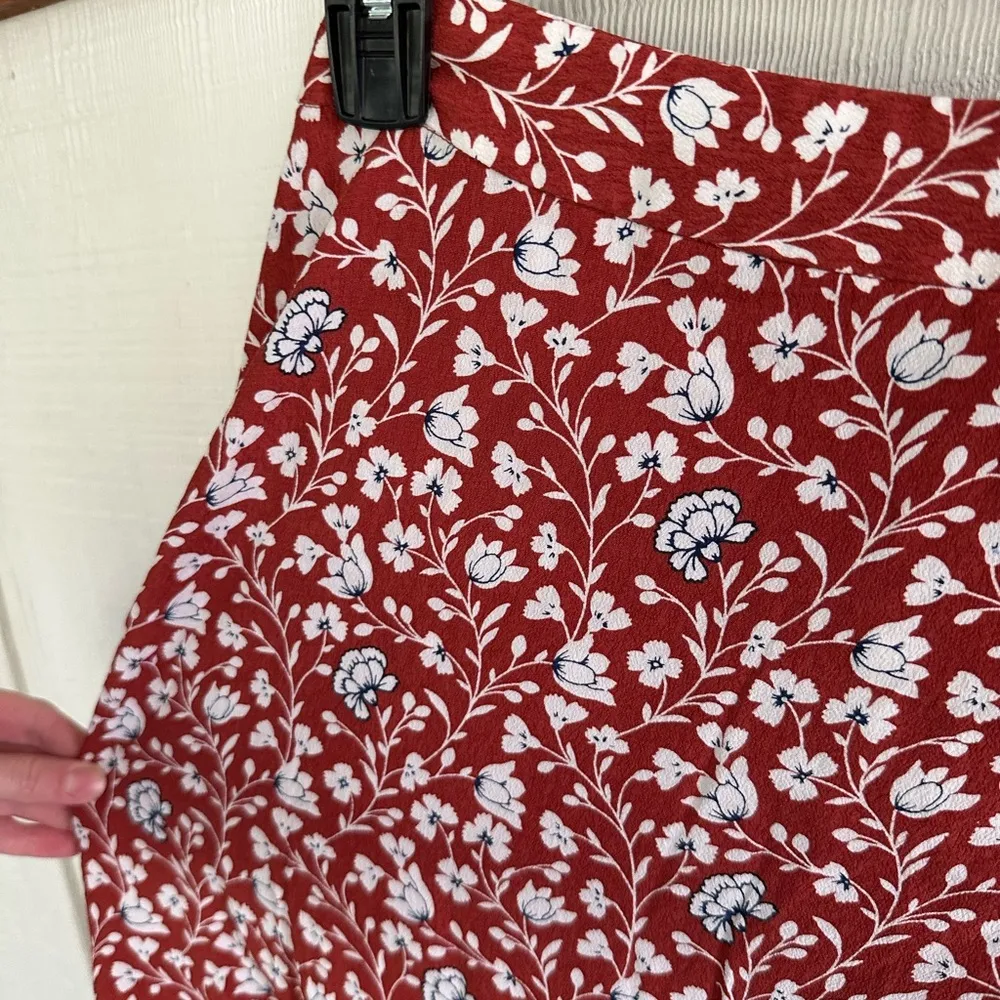 Talbots Red and White Wrap Pencil Midi Skirt - Image 2