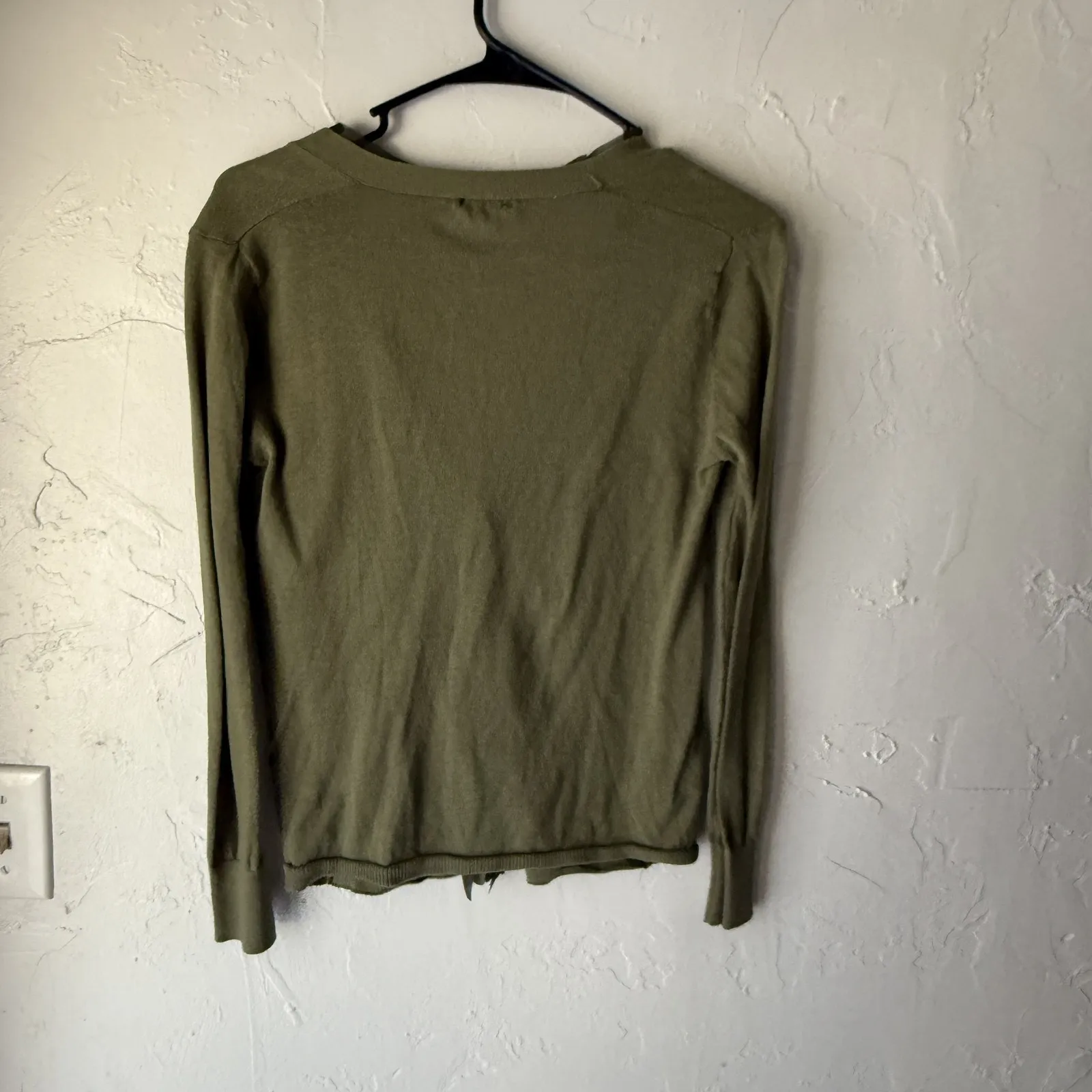 I Heart Ronson Y2k Fairy Cardigan Sweater Small Button Front Olive Green Knit - Image 9