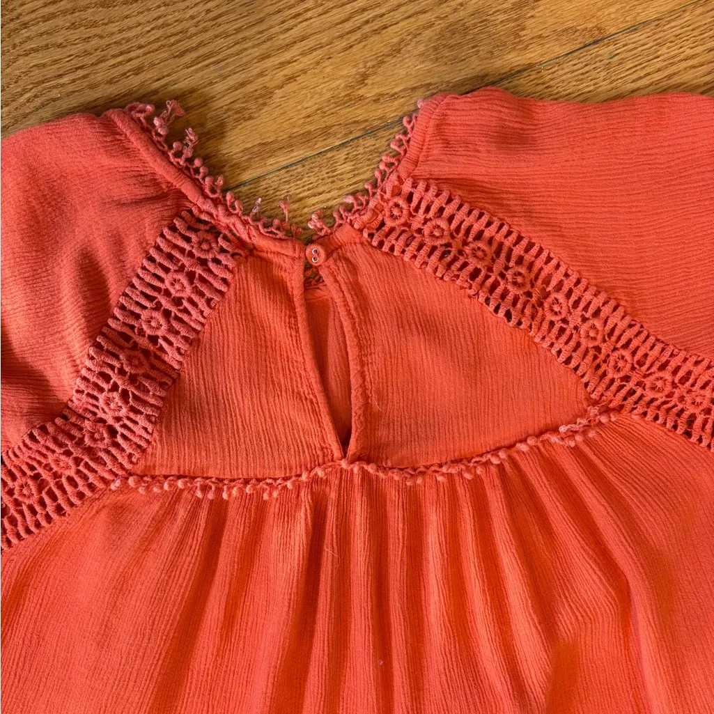 Patrons of Peace Orange Boho Tiered Dress – Size XS - Image 3