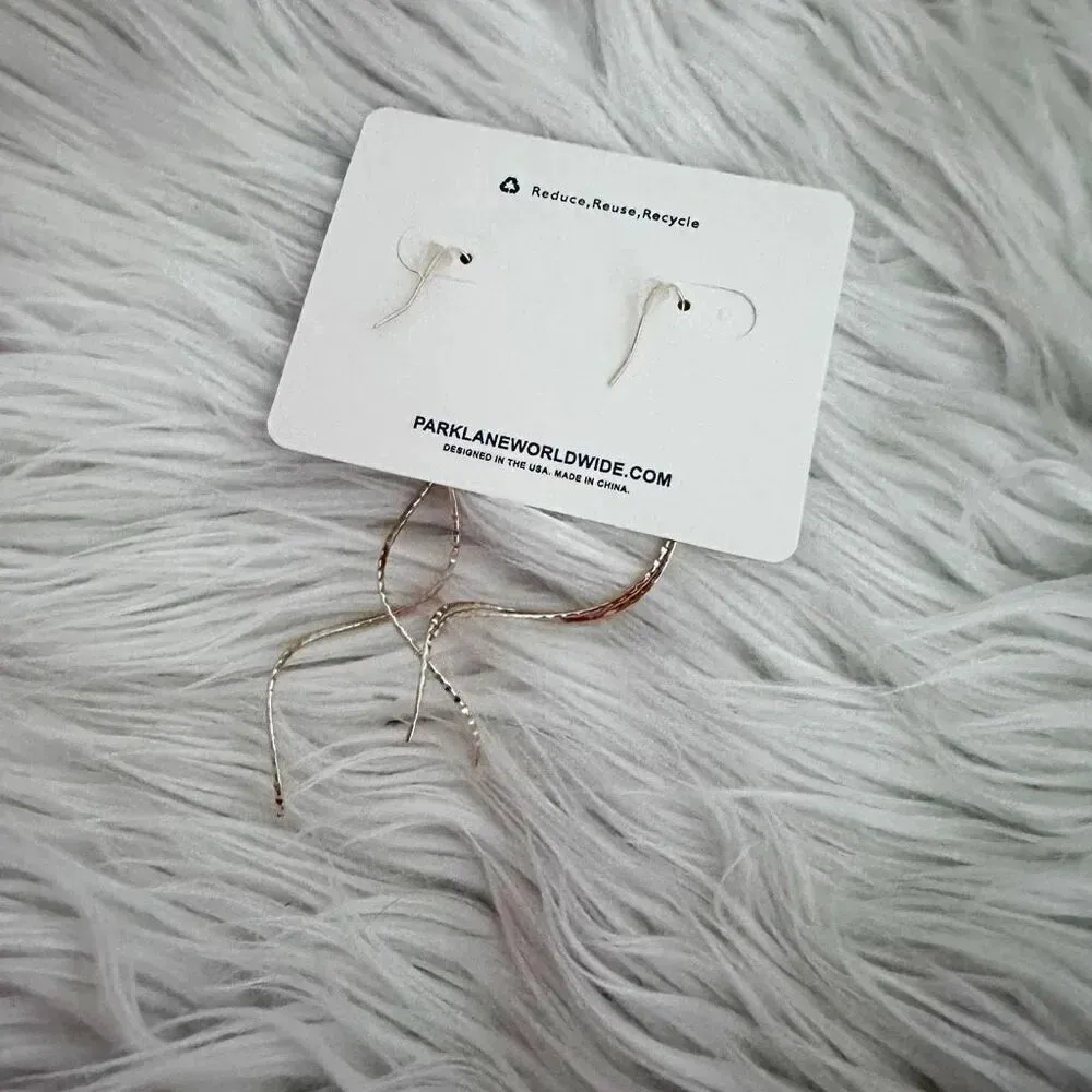 PARK LANE JEWELRY | Gold Tone Whisper Swirl Long Earrings Delicate Statement - Image 4