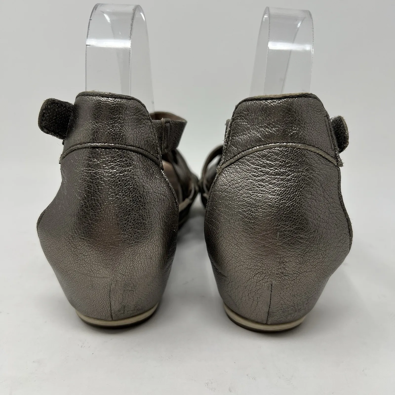 Dansko Vivian Gladiator Pewter Leather Strappy Wedges Sandals EU 37 Womens 6.5-7 - Image 9