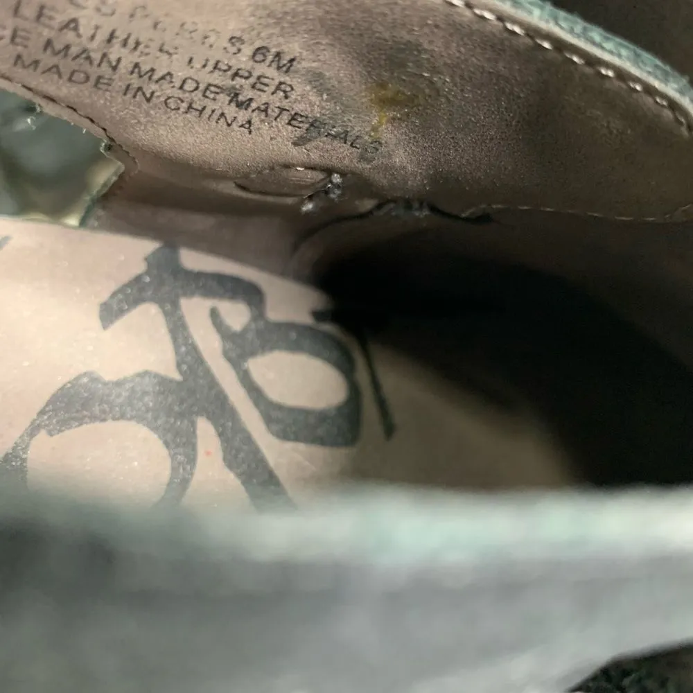 OTBT square toe black leather sling back booties‎ - Image 6