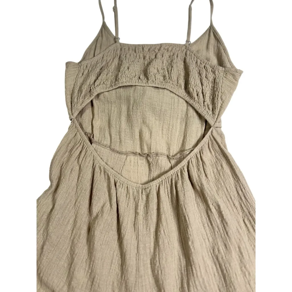 NEW Active USA Size L Women 100% Cotton Romper Cut-Out Back & Tie Details - Image 5