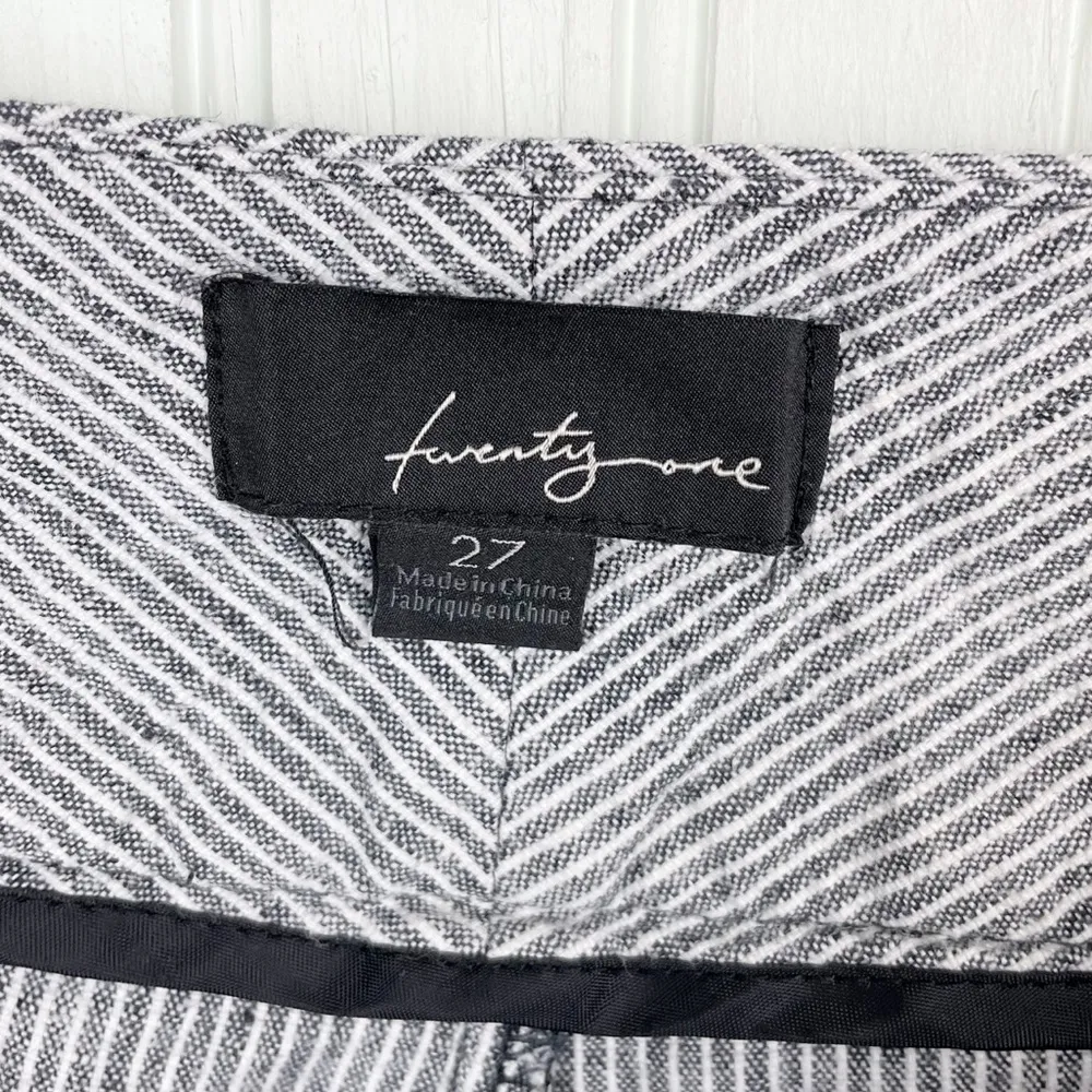 Forever 21 Vintage Y2K Women’s Linen Cotton Pinstripe Low Rise Flare Leg Pants - Image 6