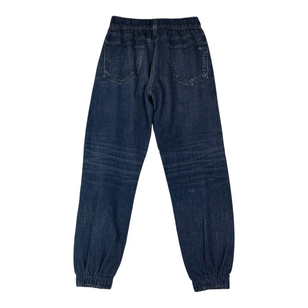 Rag & Bone size XS Miramar joggers Blue Cotton Terry faux jeans printed denim - Image 11