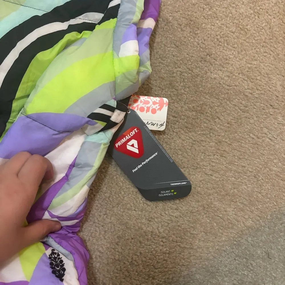 NWT New Free People In A Bubble Printed Puffer Neon Purple Vest Size M - Image 7