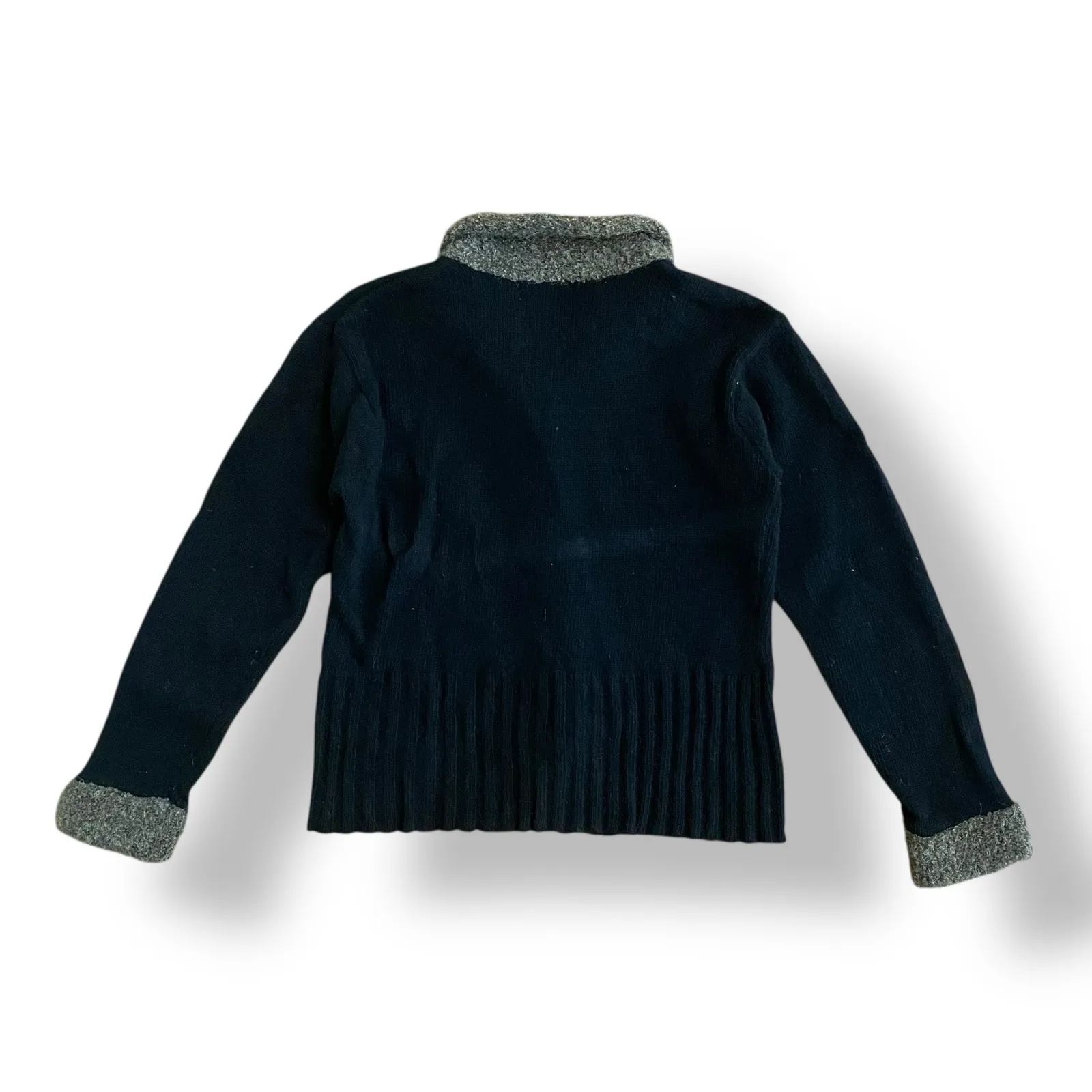 Ciel Bleu Collared Button Up Wool Cardigan‎ Womens Size M Black Brown Size M - Image 5