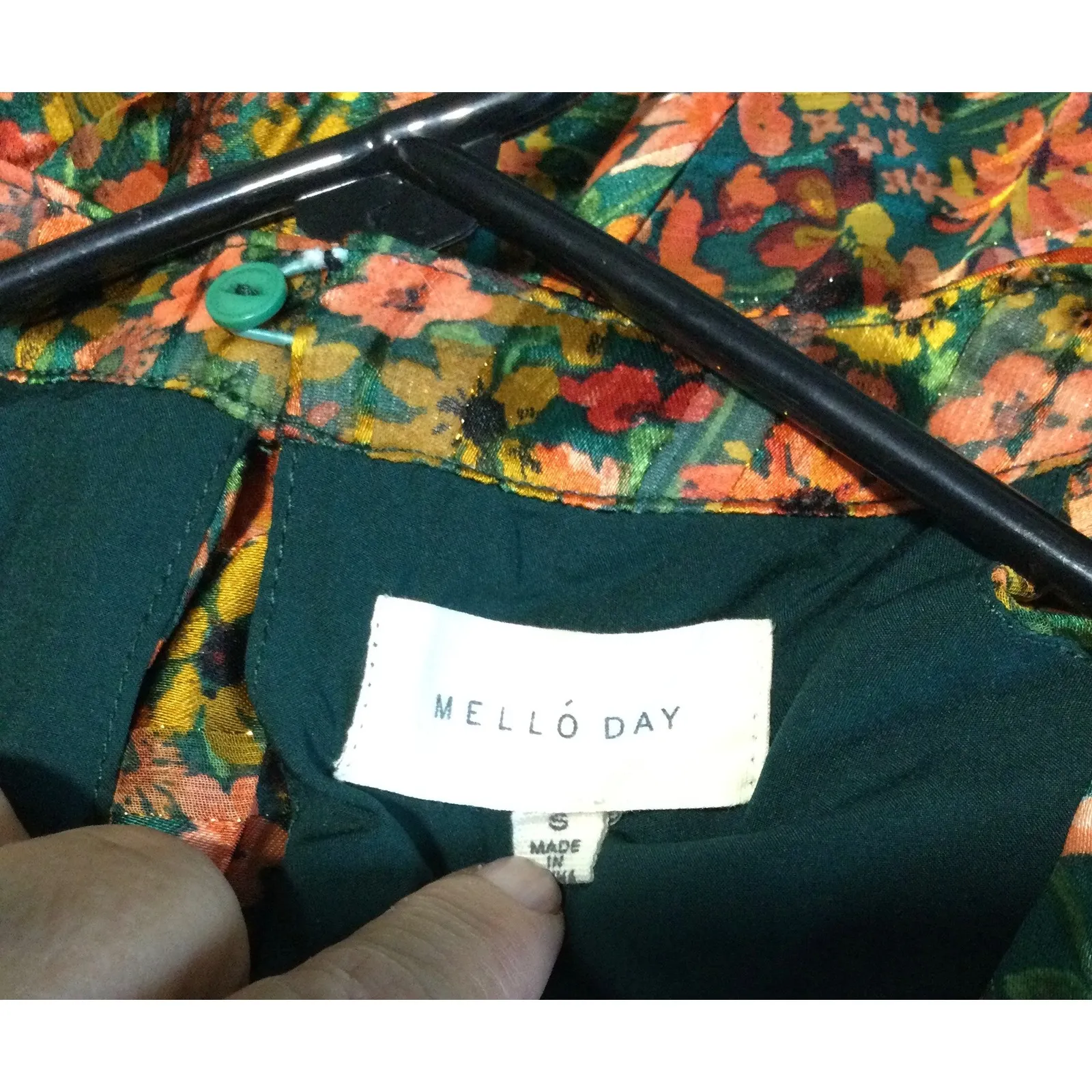 Mello Day floral Pleated DressOrangeGreen Sleeveless Party Cocktail Event size S Orange - Image 4