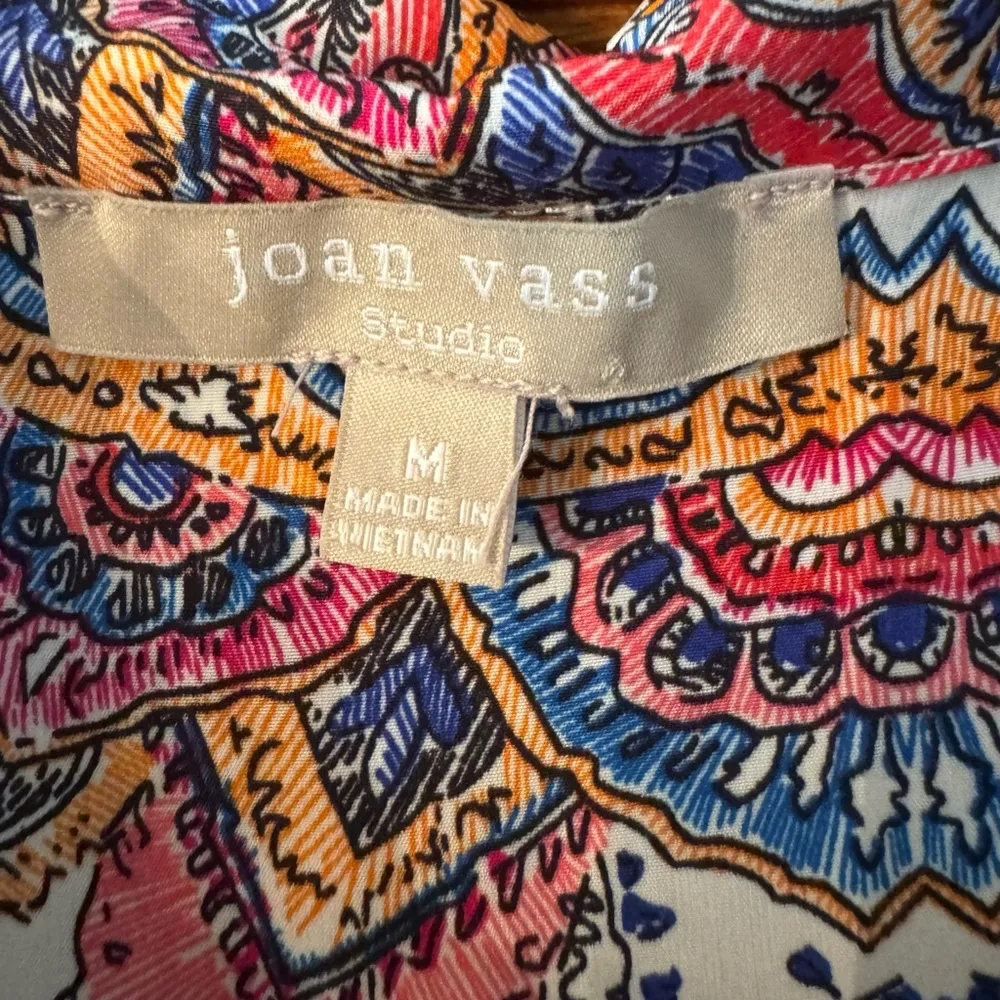 Joan Vass Paisley V-Neck Collared Tunic Top or Dress- Medium - Image 3