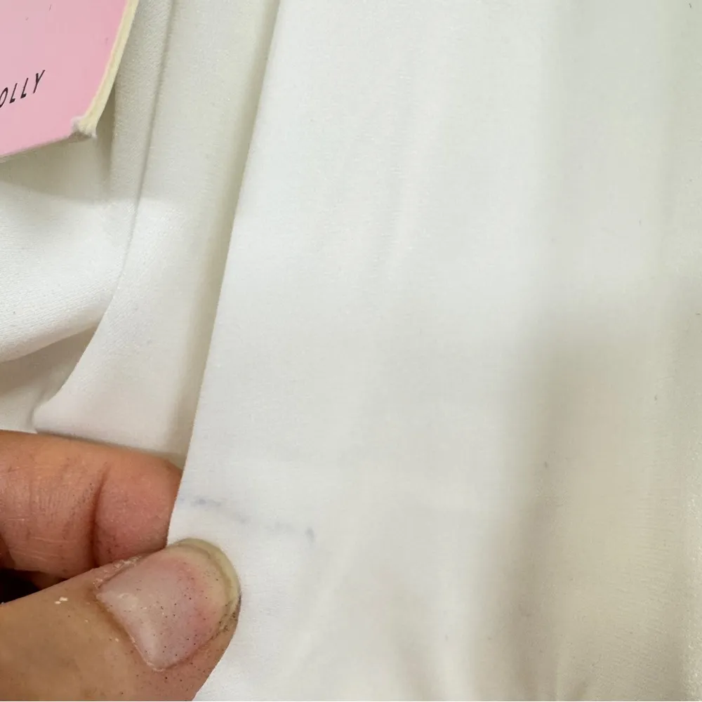 Hello Molly Not Fair On Me White One Shoulder Mini Dress Womens 6 Ruched Ruffled - Image 5