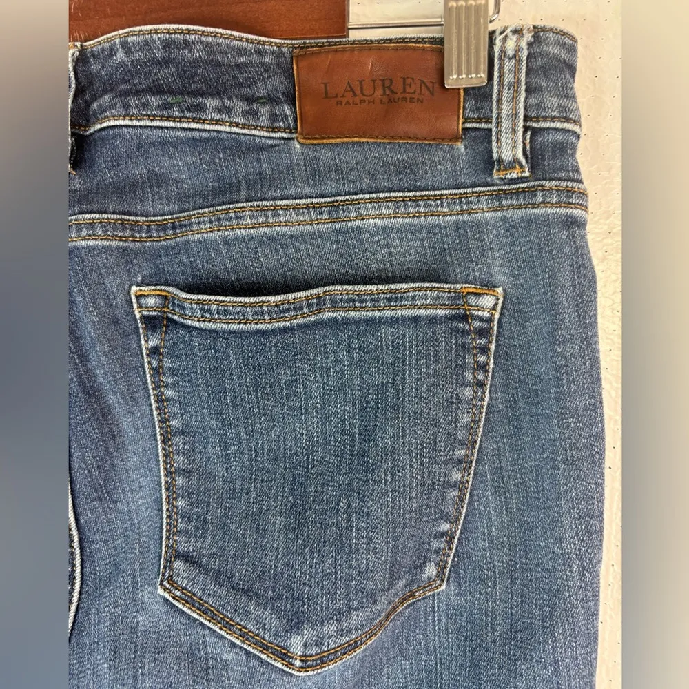 Lauren Ralph Lauren 8 Petite High Rise Blue Jeans Classic Style Size 8P - Image 5