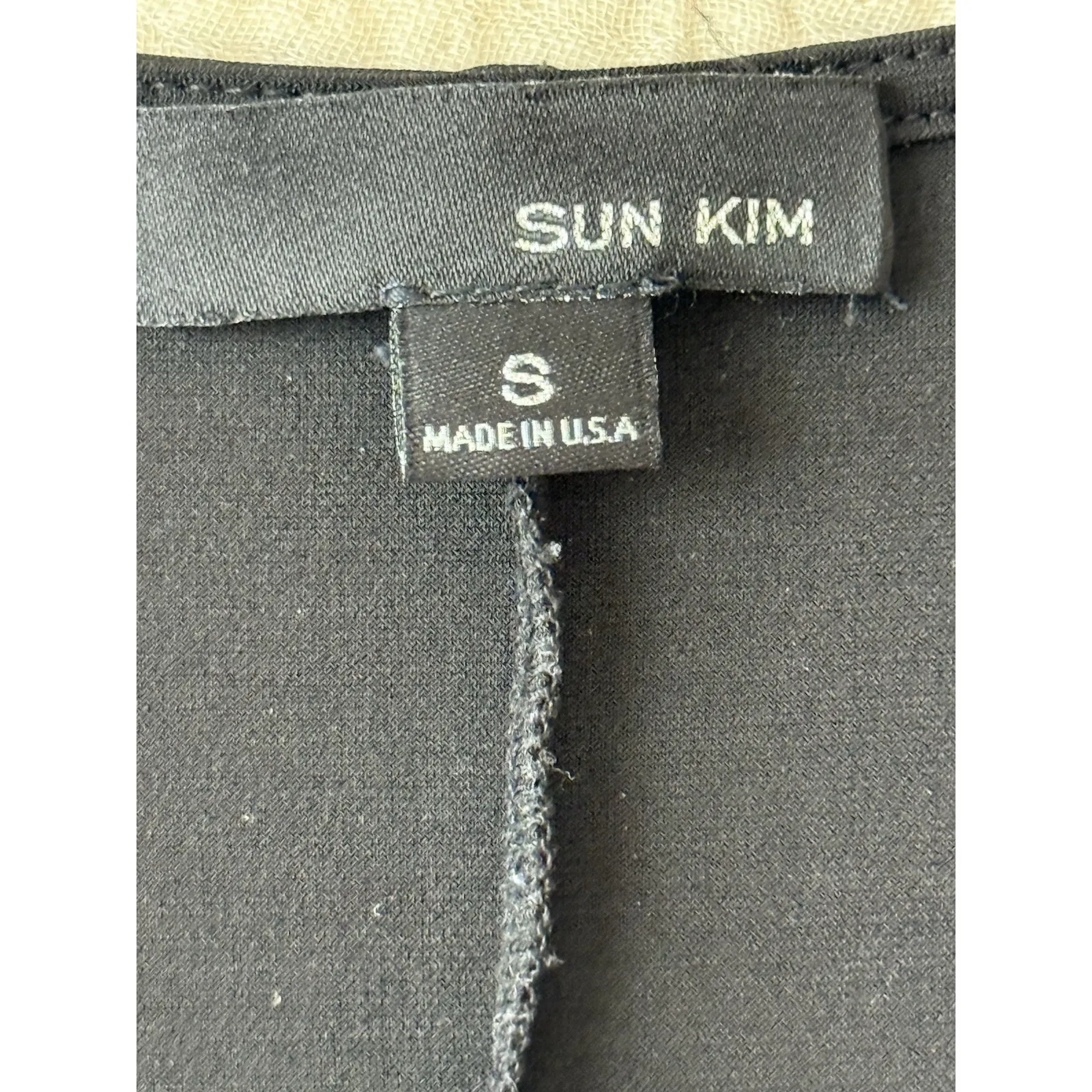 Sun Kim Tunic Shirt Womens Small Black‎ Knit Jersey Asymmetric Stretch Lagenlook Black - Image 3