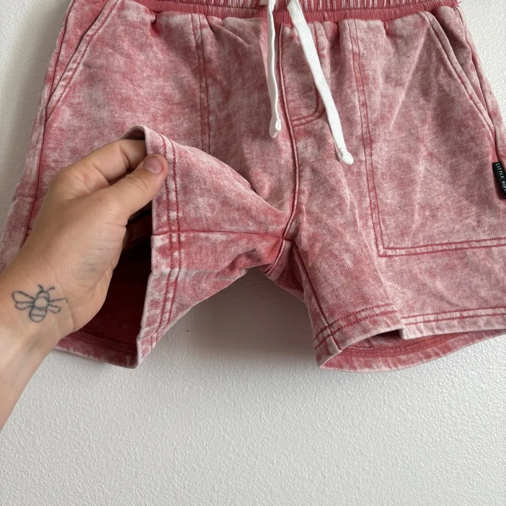 New Little Bipsy Pink‎ Acid Wash Surf Athleisure Loungrwear Shorts Size XS Pink - Image 3