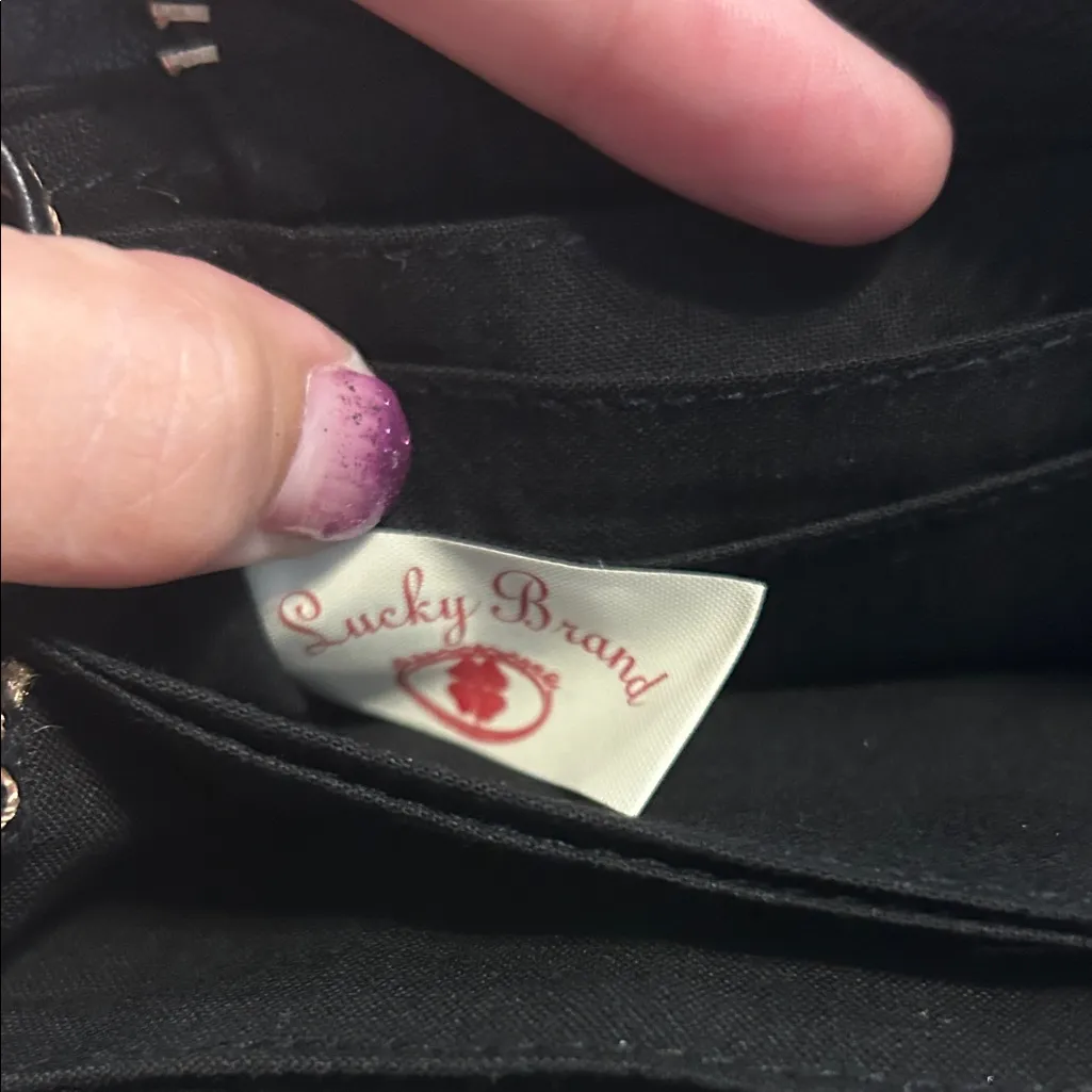 Lucky Brand Black Leather Textured Wallet with Stud Accents - Image 5