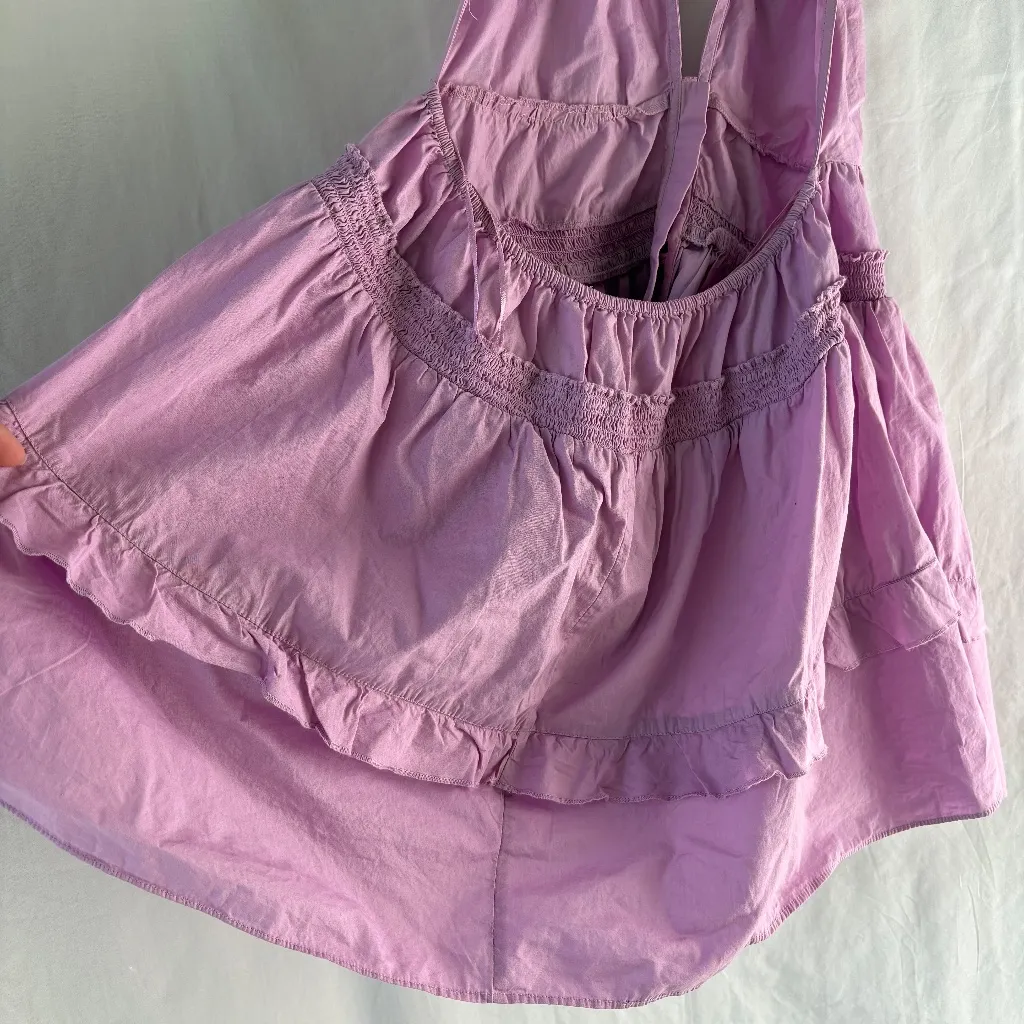 NWT Free People Sail away tunic  tiered ruffle dress lilac purple small - Image 7