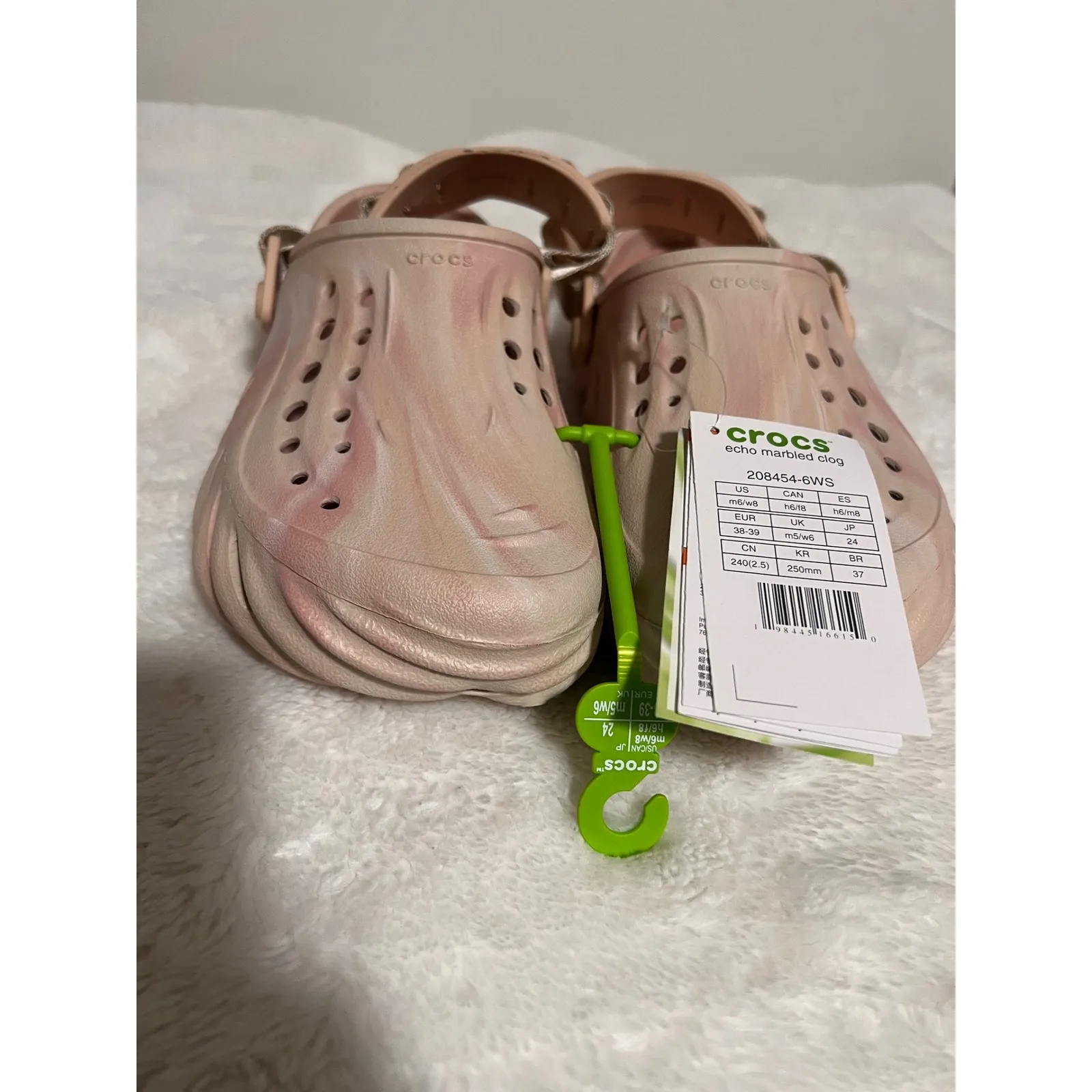 Crocs Echo Marbled Clog Pink Beige Swirl Women's Size US M6 W8 NEW - Image 2