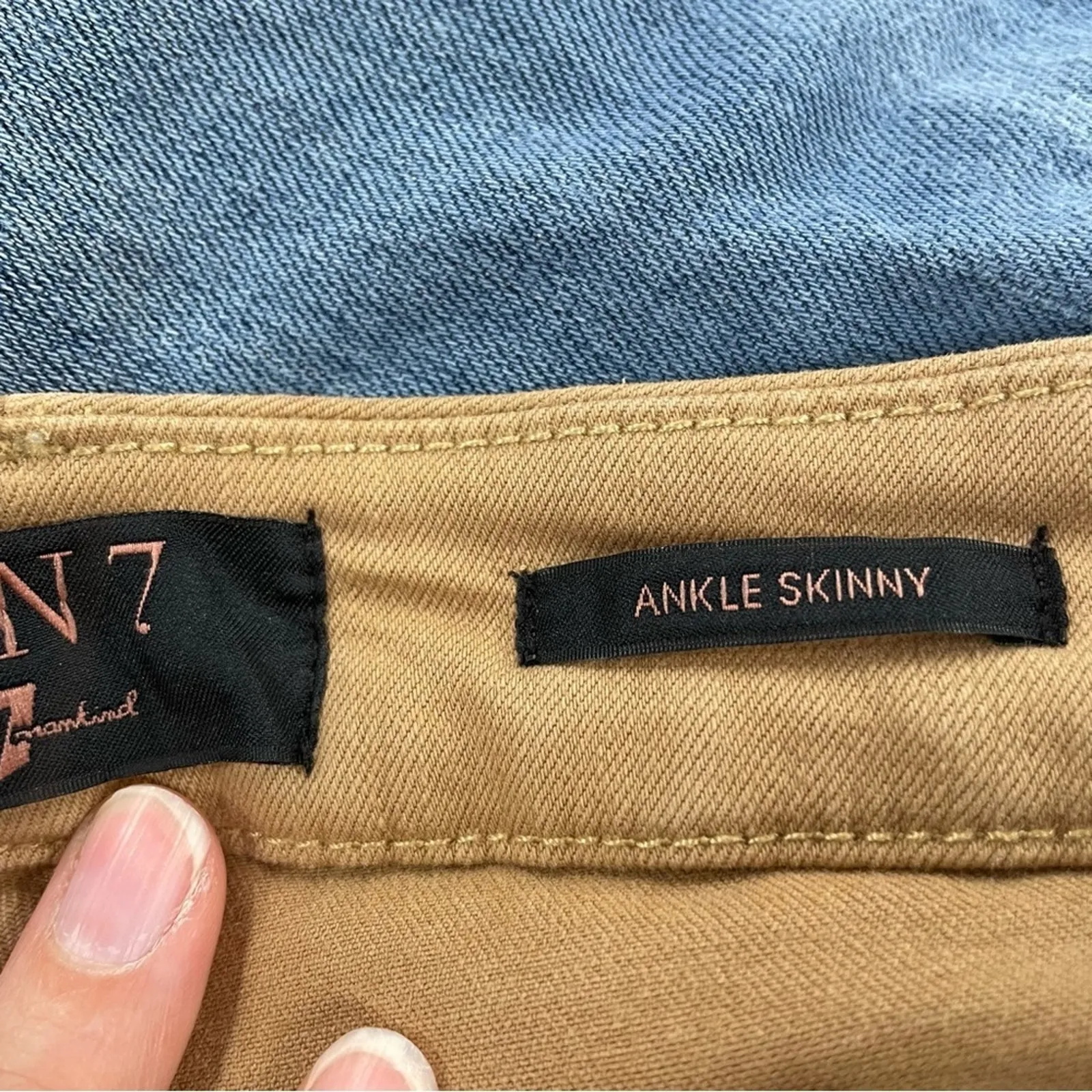 7 For All Mankind Tan Faux Suede Skinny Leggings Pants Womens 2 Fall Casual - Image 7