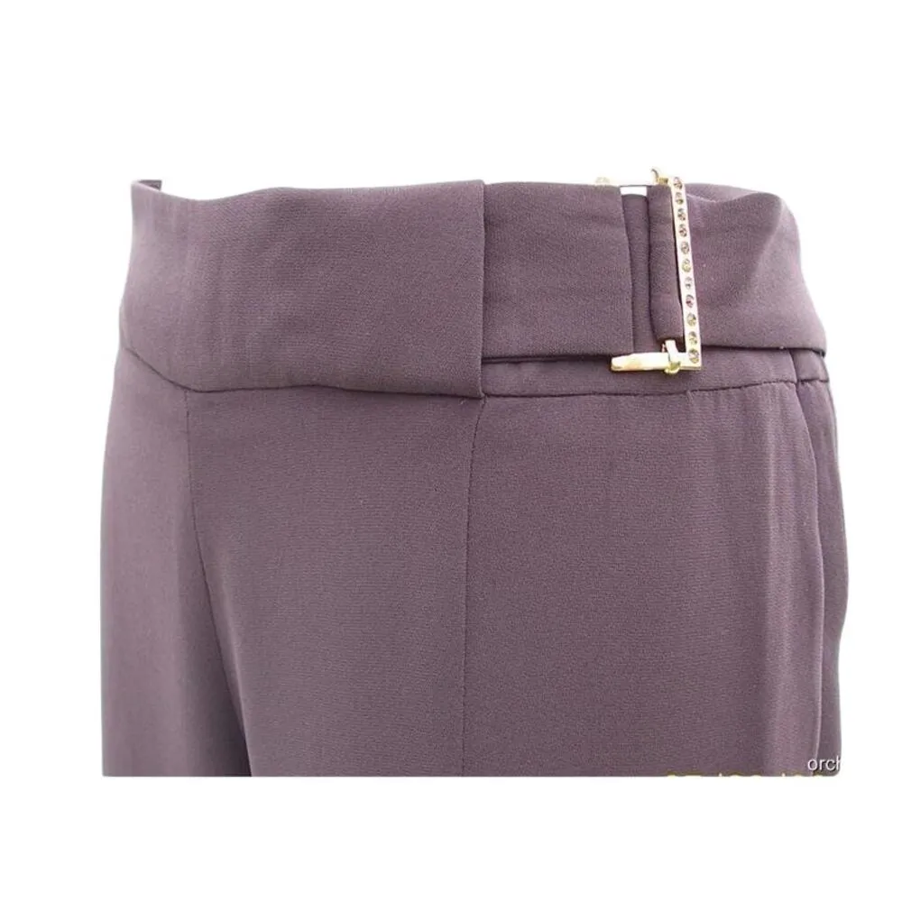 Cache  Expresso SPLIT-LEG to THIGH Front Back Rhinestone Buckle Pant NWT $138 New - Image 10